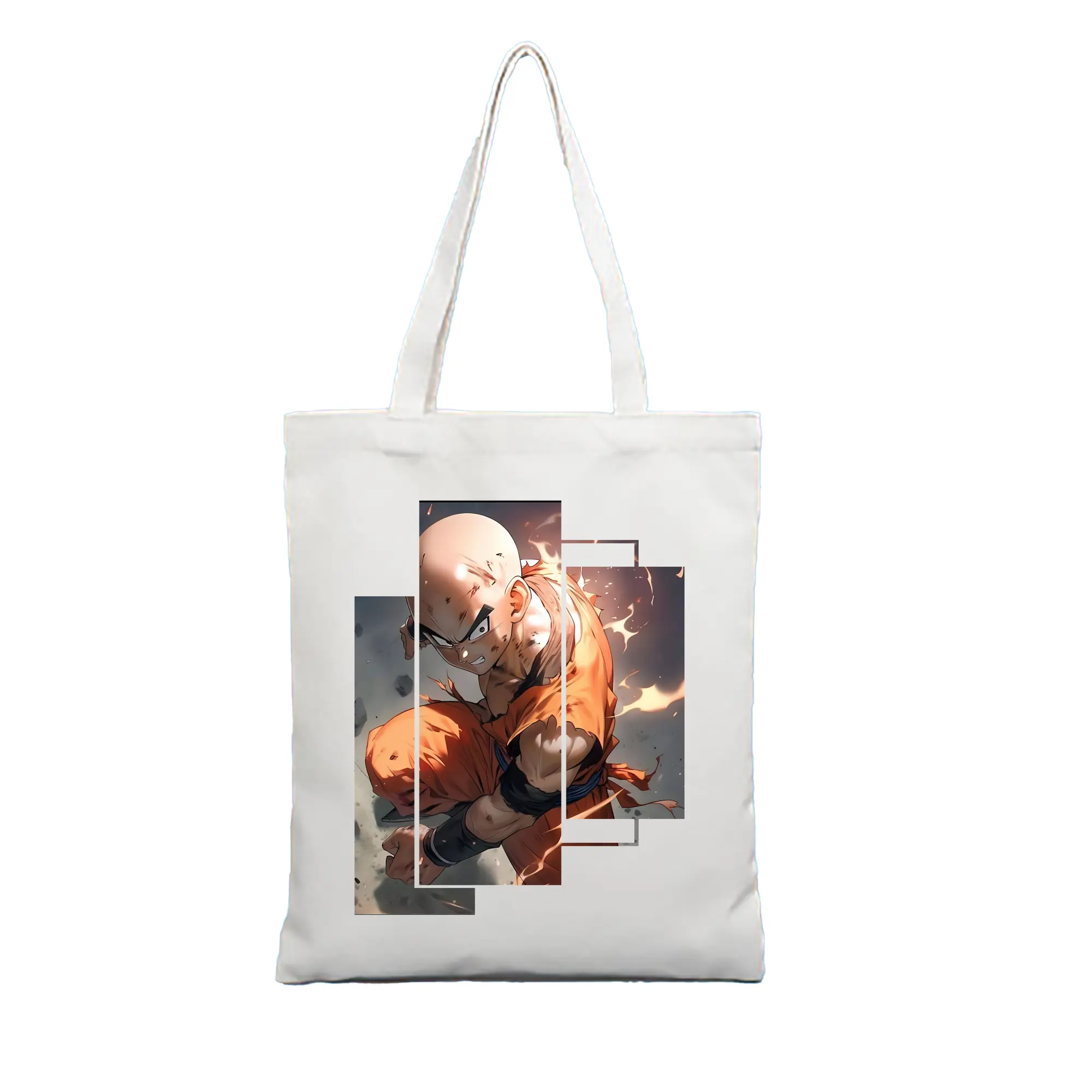 ドラゴンボール グッズクリリン - 縦型キャンバス手提げバッグ（トートバッグ） ・ キャンバス素材 ・ ショッピング用 ・ 軽量 丈夫 お手入れ簡単