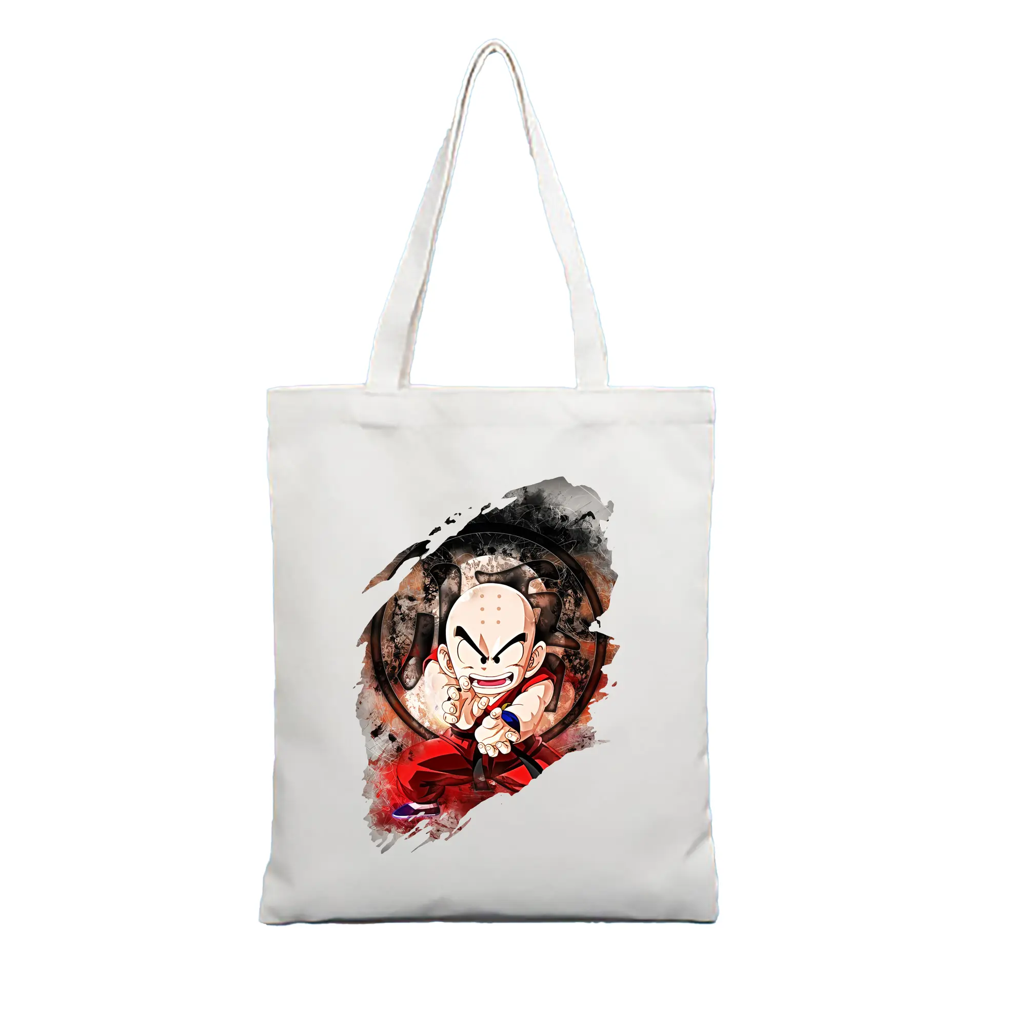 ドラゴンボール グッズクリリン - 縦型キャンバス手提げバッグ（トートバッグ） ・ キャンバス素材 ・ ショッピング用 ・ 軽量 丈夫 お手入れ簡単