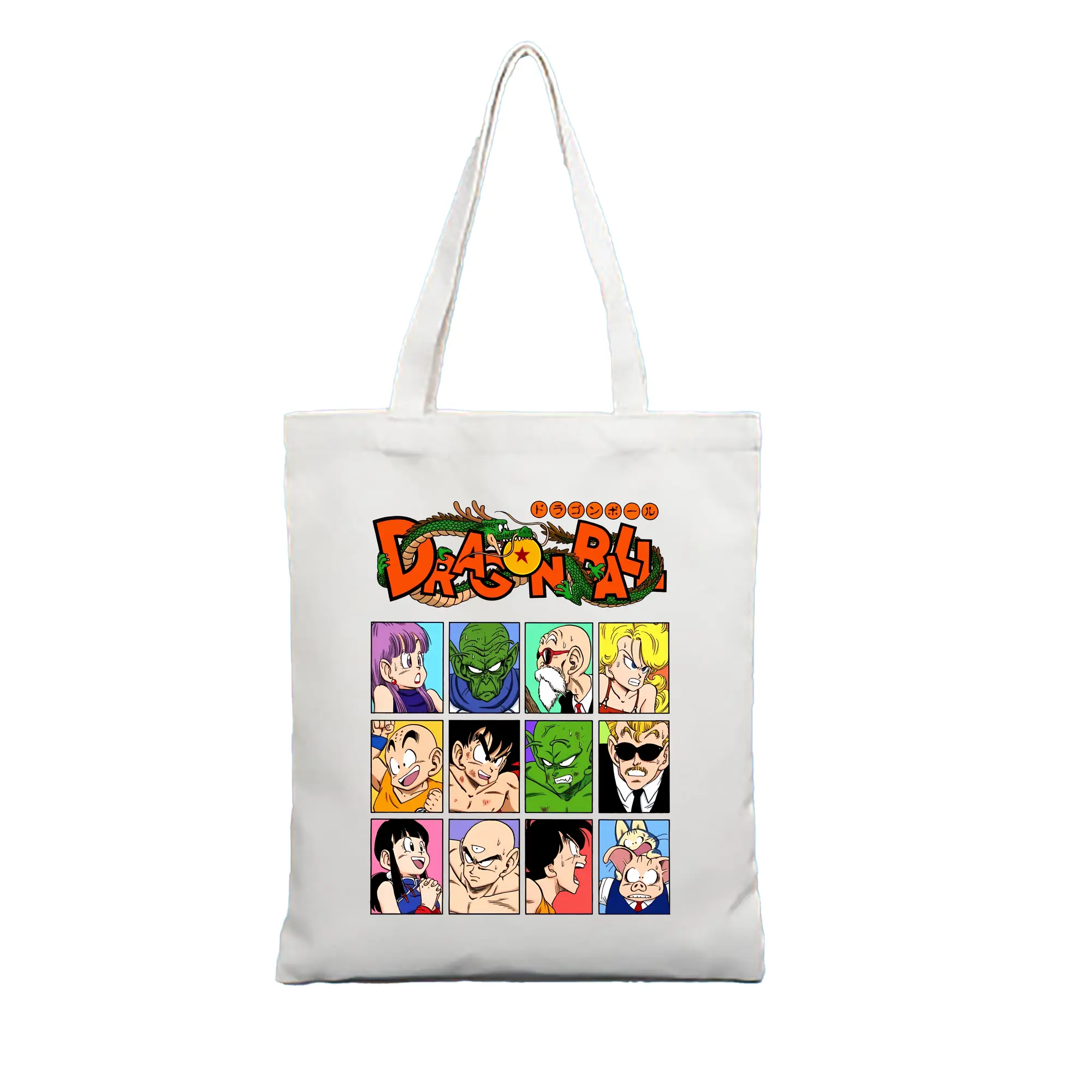 ドラゴンボール グッズクリリン - 縦型キャンバス手提げバッグ（トートバッグ） ・ キャンバス素材 ・ ショッピング用 ・ 軽量 丈夫 お手入れ簡単