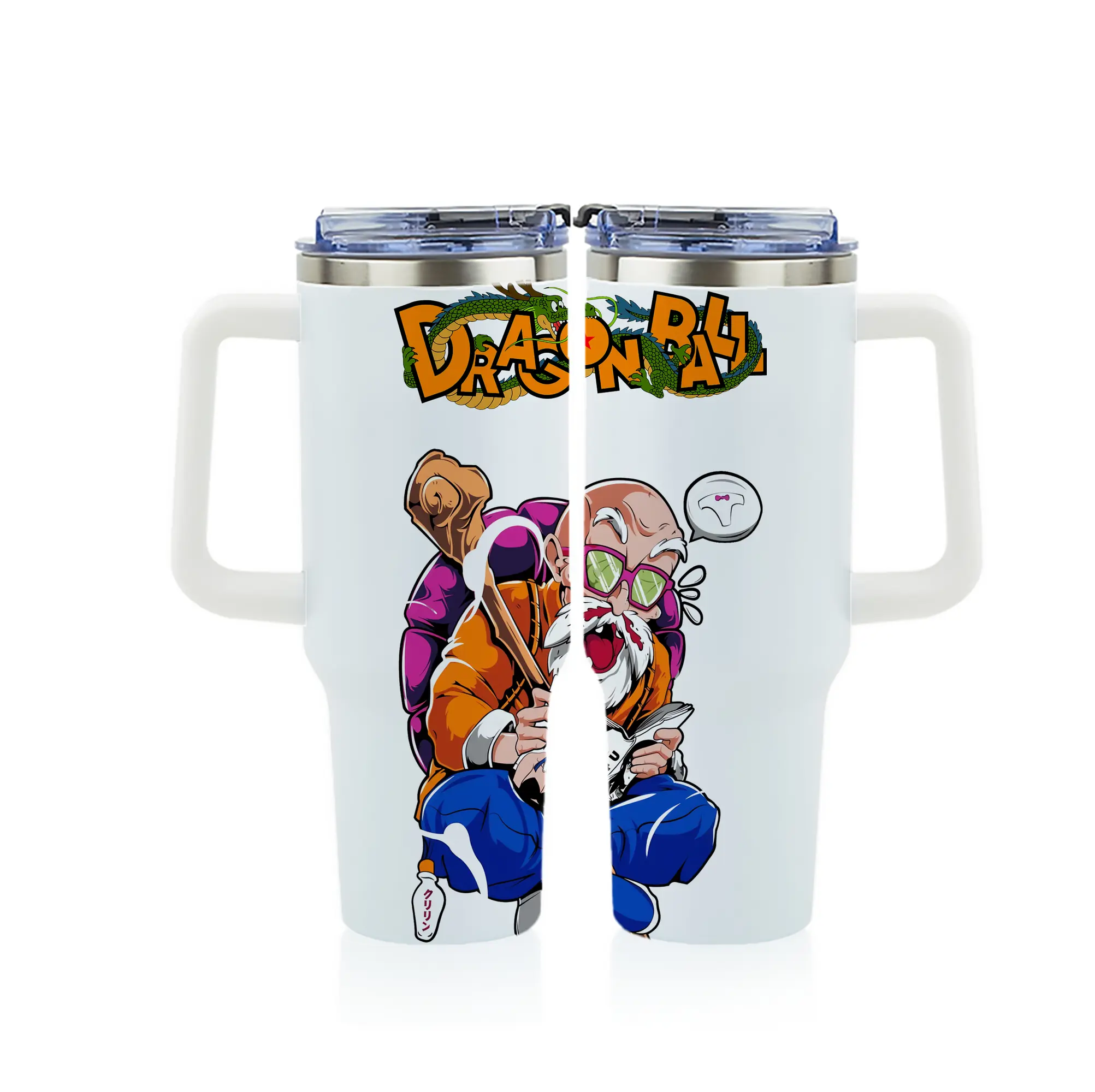 ドラゴンボール グッズ 亀仙人 - 1200mL フルプリント車用タンブラー ・ 304ステンレス 内側 ・ 201ステンレス 外側 ・ 保温 保冷 ・ 通勤 ドライブ アウトドア用