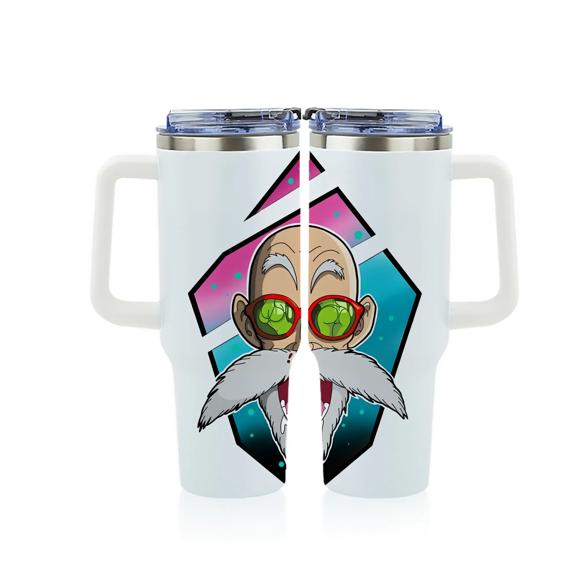 ドラゴンボール グッズ 亀仙人 - 1200mL フルプリント車用タンブラー ・ 304ステンレス 内側 ・ 201ステンレス 外側 ・ 保温 保冷 ・ 通勤 ドライブ アウトドア用