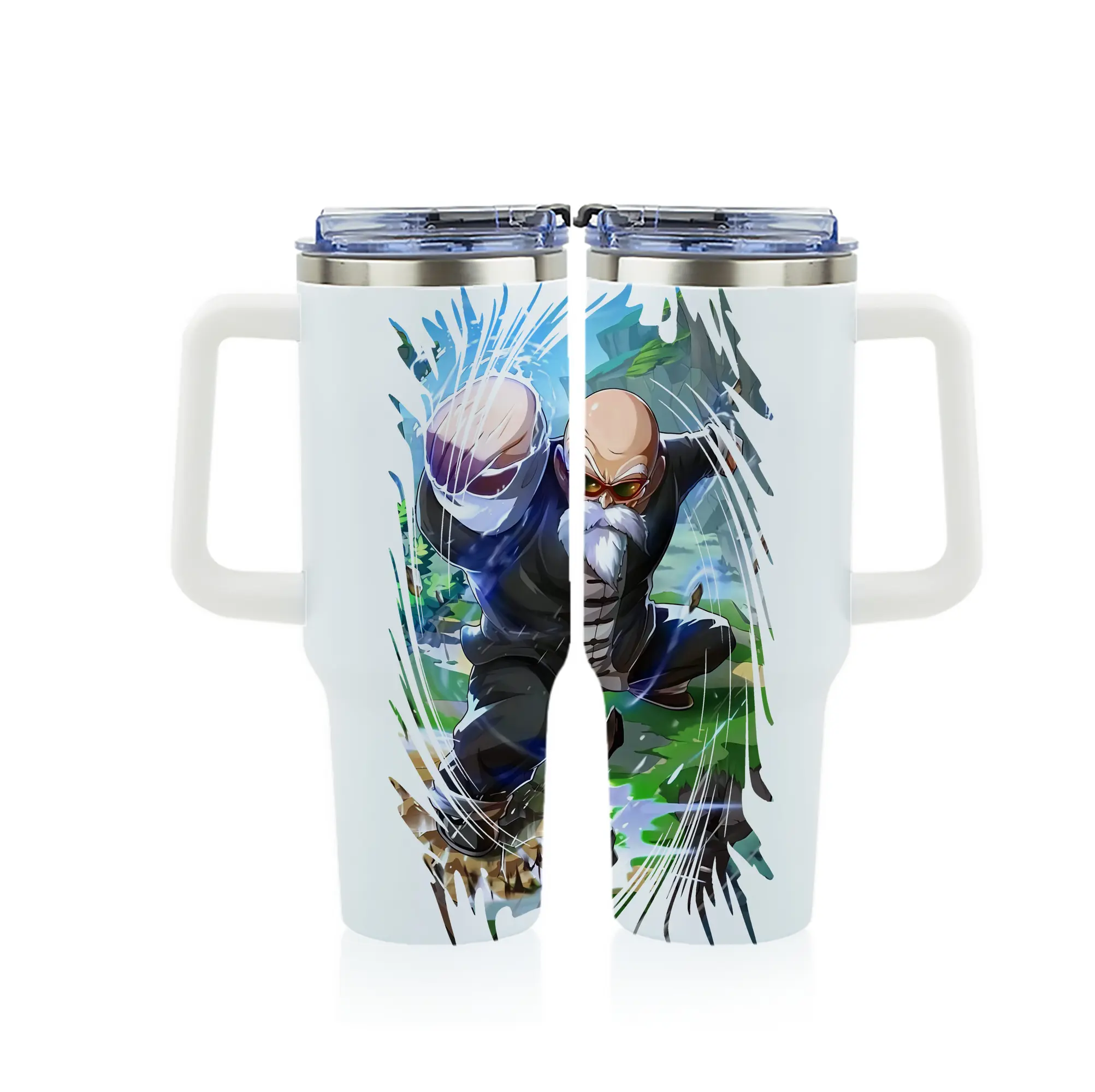 ドラゴンボール グッズ 亀仙人 - 1200mL フルプリント車用タンブラー ・ 304ステンレス 内側 ・ 201ステンレス 外側 ・ 保温 保冷 ・ 通勤 ドライブ アウトドア用