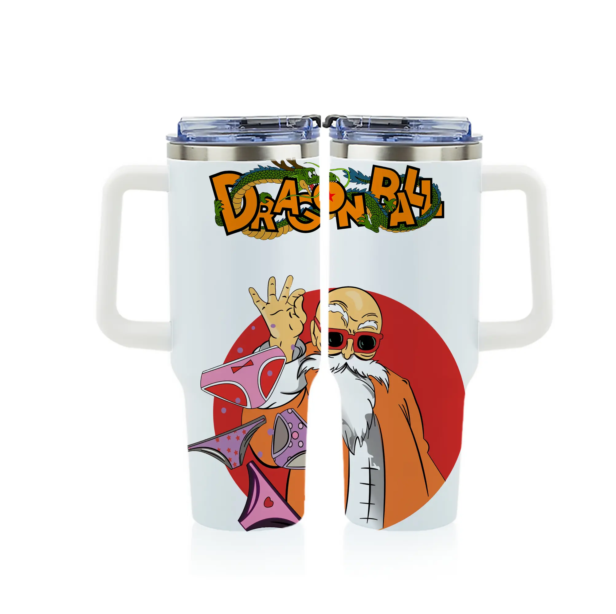 ドラゴンボール グッズ 亀仙人 - 1200mL フルプリント車用タンブラー ・ 304ステンレス 内側 ・ 201ステンレス 外側 ・ 保温 保冷 ・ 通勤 ドライブ アウトドア用
