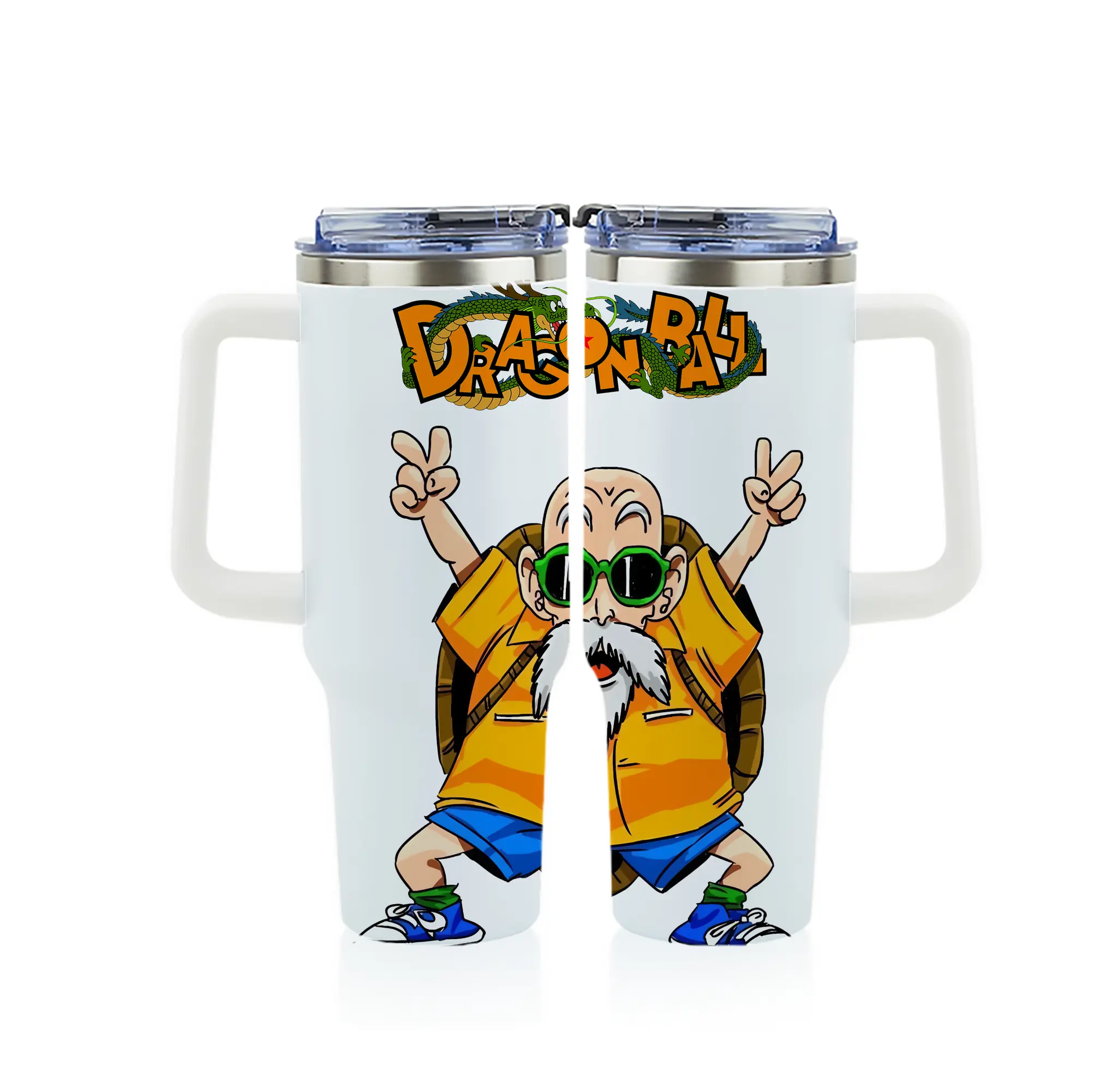 ドラゴンボール グッズ 亀仙人 - 1200mL フルプリント車用タンブラー ・ 304ステンレス 内側 ・ 201ステンレス 外側 ・ 保温 保冷 ・ 通勤 ドライブ アウトドア用