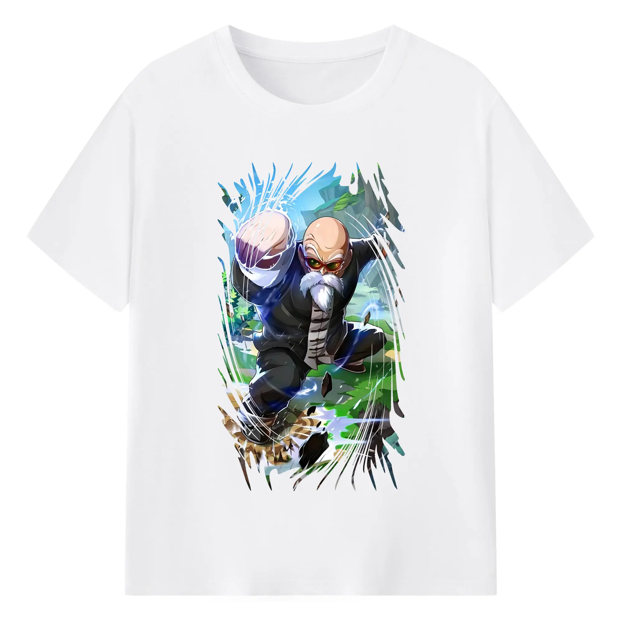 ドラゴンボール グッズ 亀仙人 - 綿100％ 半袖Tシャツ ・ フロントプリント ・ 快適 通気性 ・ 日常使い 散歩 スポーツ用
