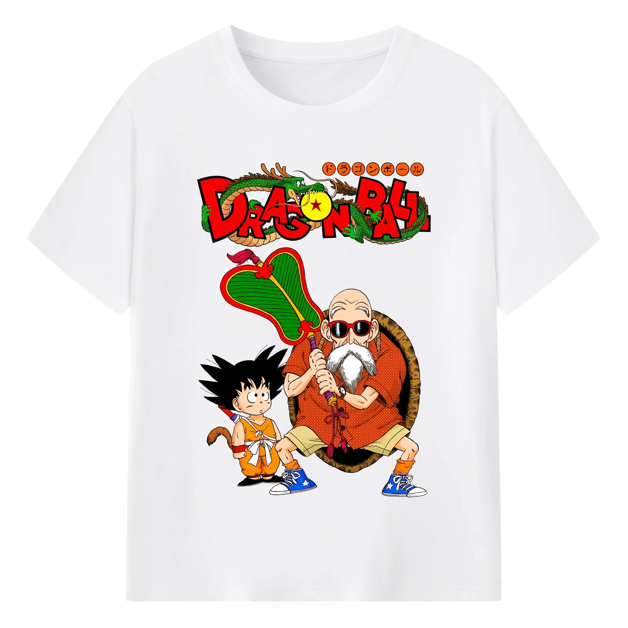 ドラゴンボール グッズ 亀仙人 - 綿100％ 半袖Tシャツ ・ フロントプリント ・ 快適 通気性 ・ 日常使い 散歩 スポーツ用