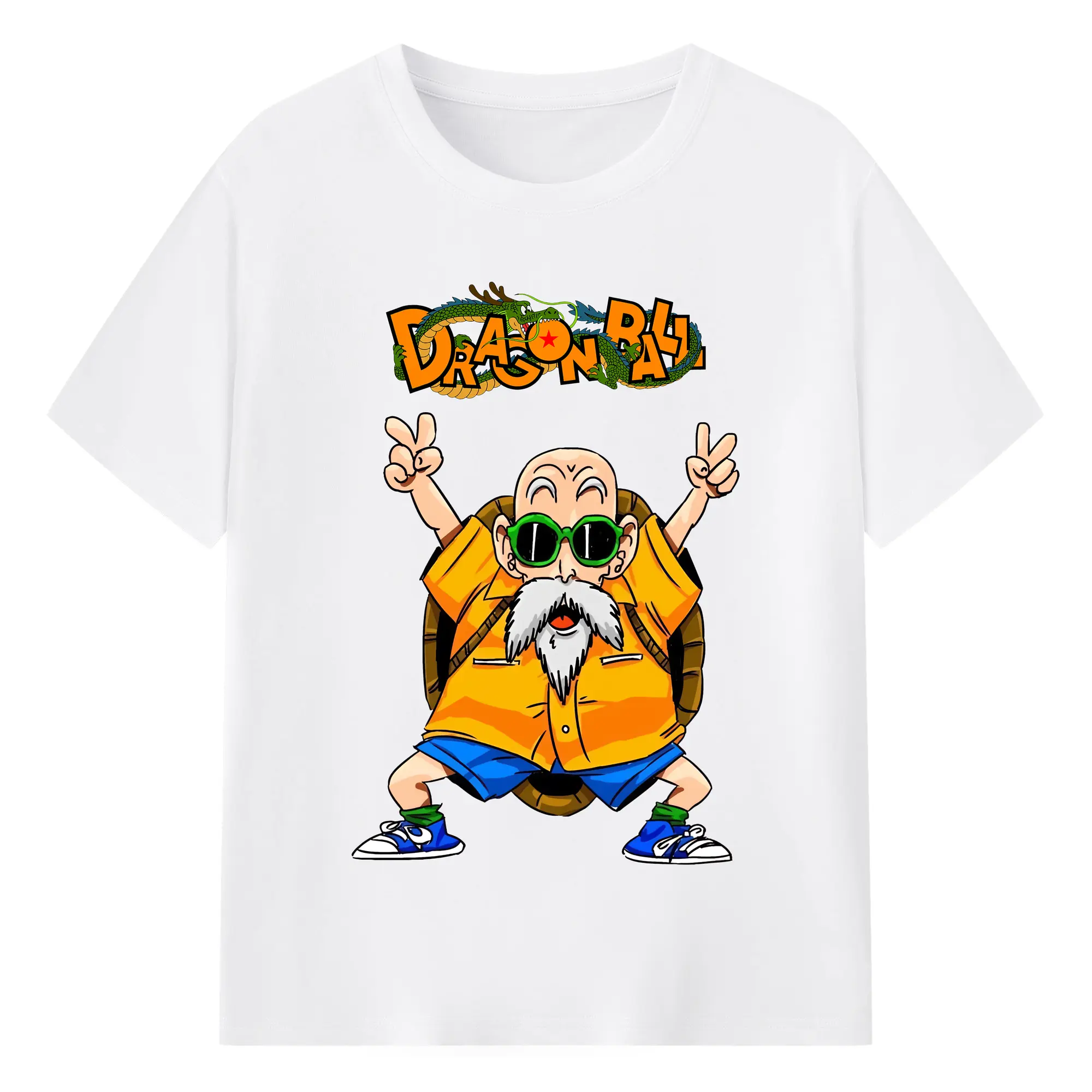 ドラゴンボール グッズ 亀仙人 - 綿100％ 半袖Tシャツ ・ フロントプリント ・ 快適 通気性 ・ 日常使い 散歩 スポーツ用