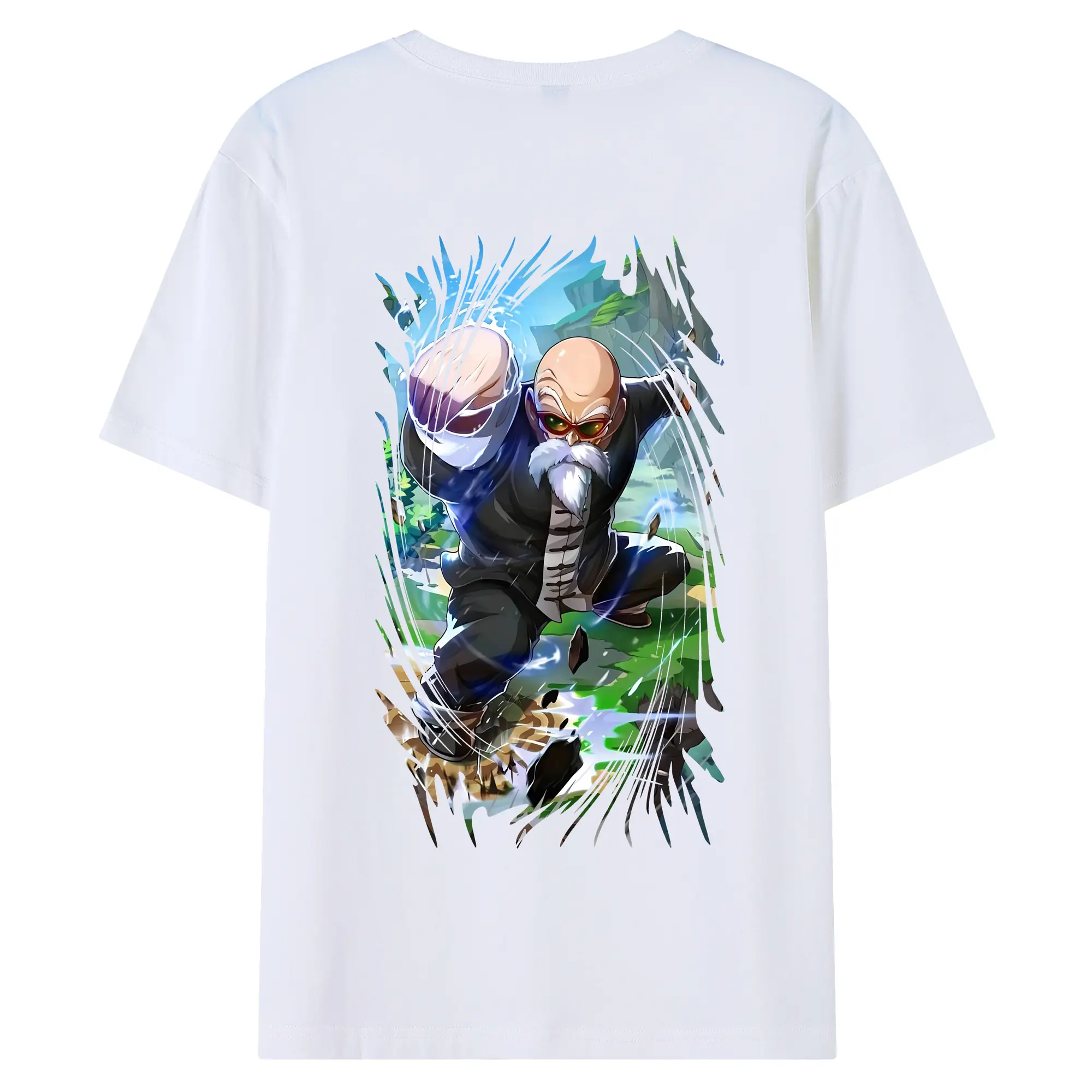 ドラゴンボール グッズ 亀仙人 - 綿100％ 半袖Tシャツ ・ バックプリント ・ 快適 通気性 ・ 日常使い 散歩 スポーツ用