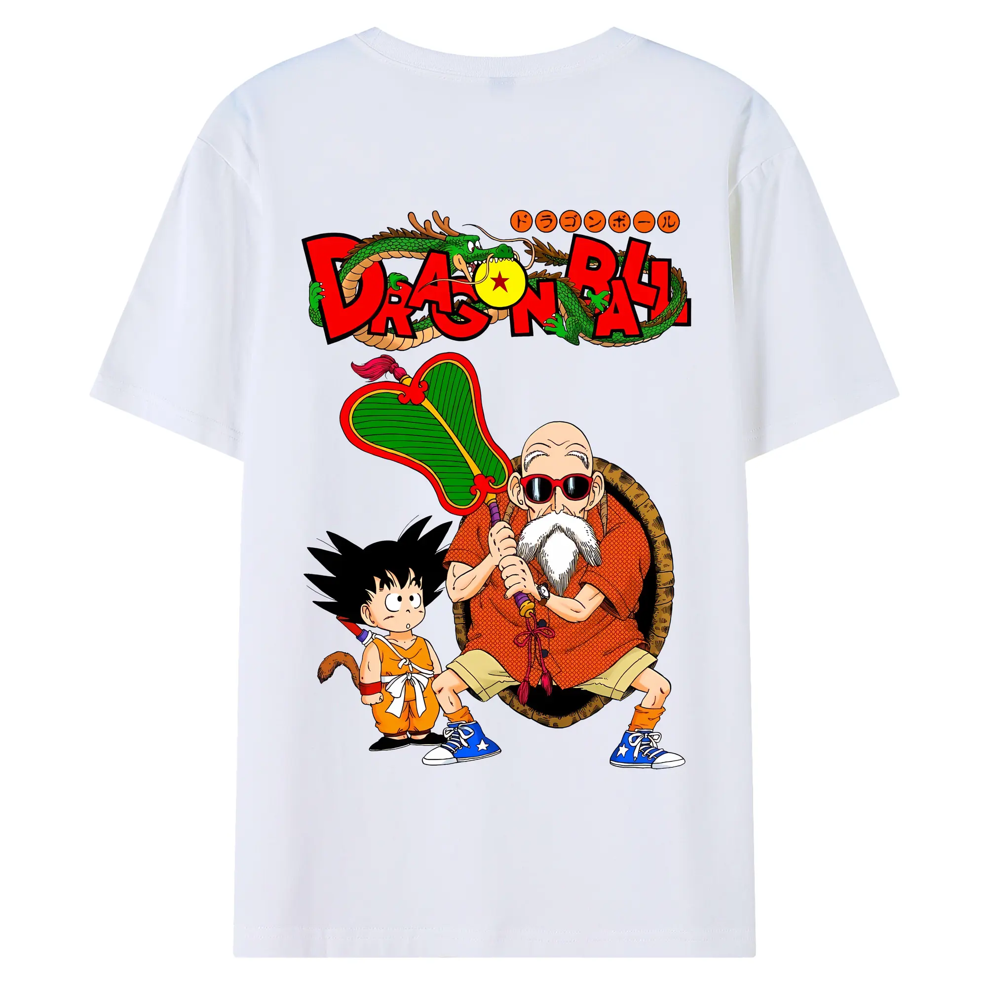 ドラゴンボール グッズ 亀仙人 - 綿100％ 半袖Tシャツ ・ バックプリント ・ 快適 通気性 ・ 日常使い 散歩 スポーツ用