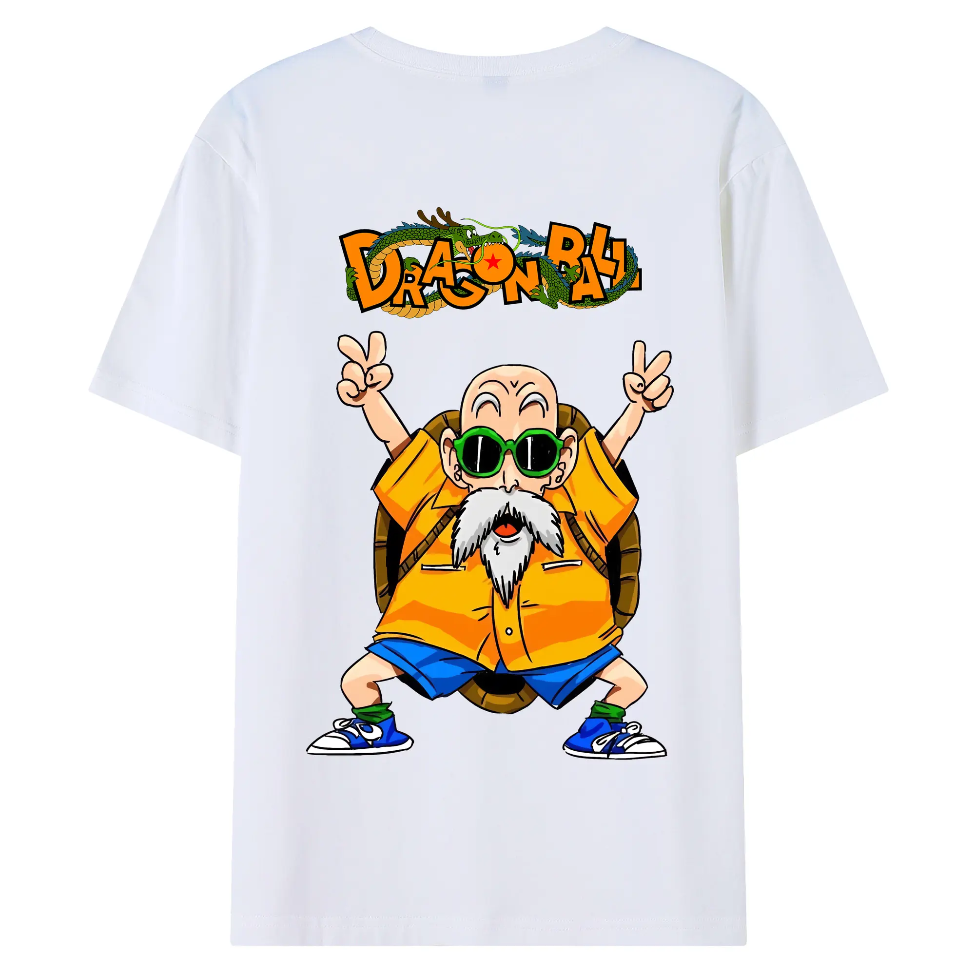 ドラゴンボール グッズ 亀仙人 - 綿100％ 半袖Tシャツ ・ バックプリント ・ 快適 通気性 ・ 日常使い 散歩 スポーツ用