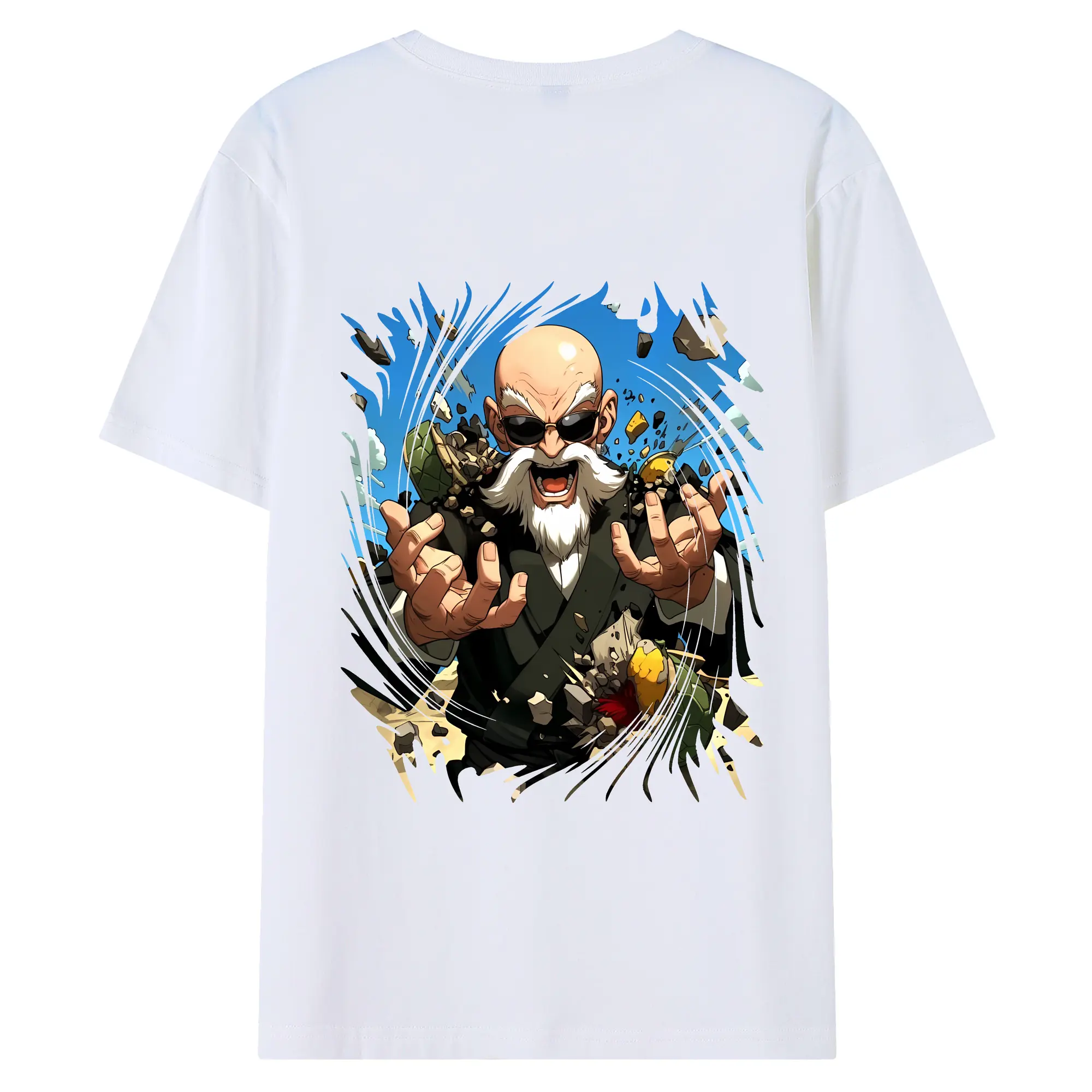 ドラゴンボール グッズ 亀仙人 - 綿100％ 半袖Tシャツ ・ バックプリント ・ 快適 通気性 ・ 日常使い 散歩 スポーツ用