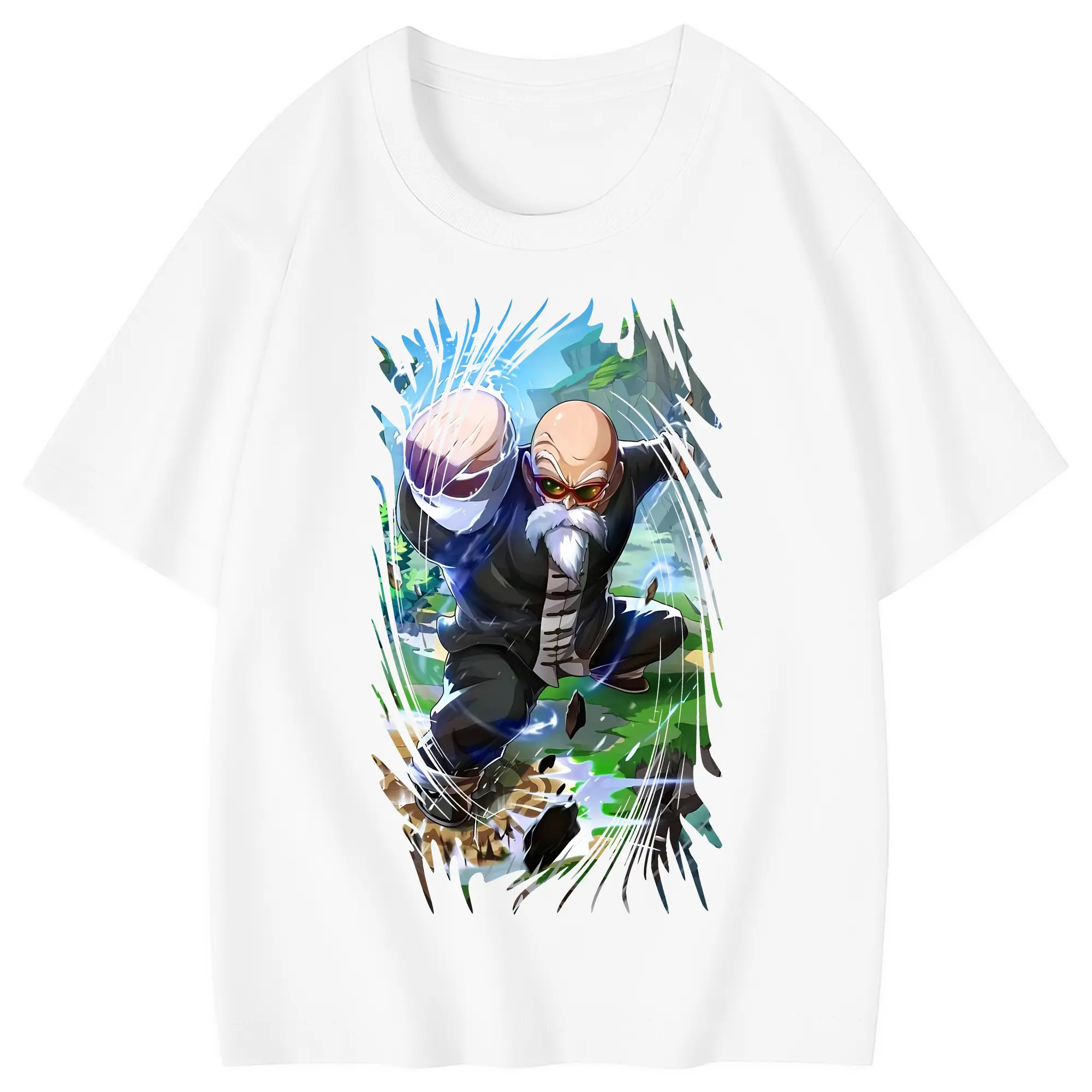 ドラゴンボール グッズ 亀仙人 - 綿100％ キッズTシャツ ・ フロントプリント ・ 快適 通気性 ・ スポーツ カジュアル 散歩用