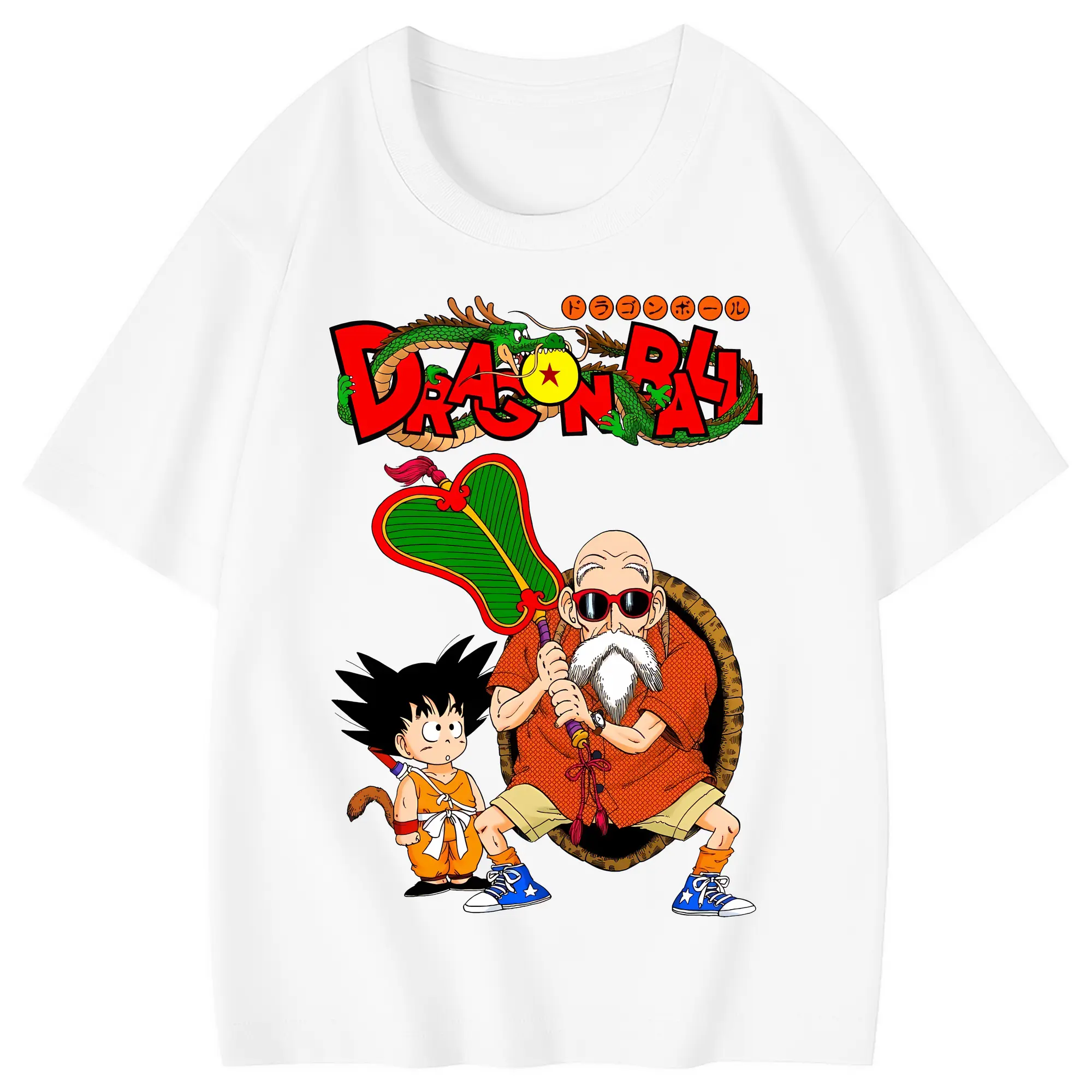 ドラゴンボール グッズ 亀仙人 - 綿100％ キッズTシャツ ・ フロントプリント ・ 快適 通気性 ・ スポーツ カジュアル 散歩用