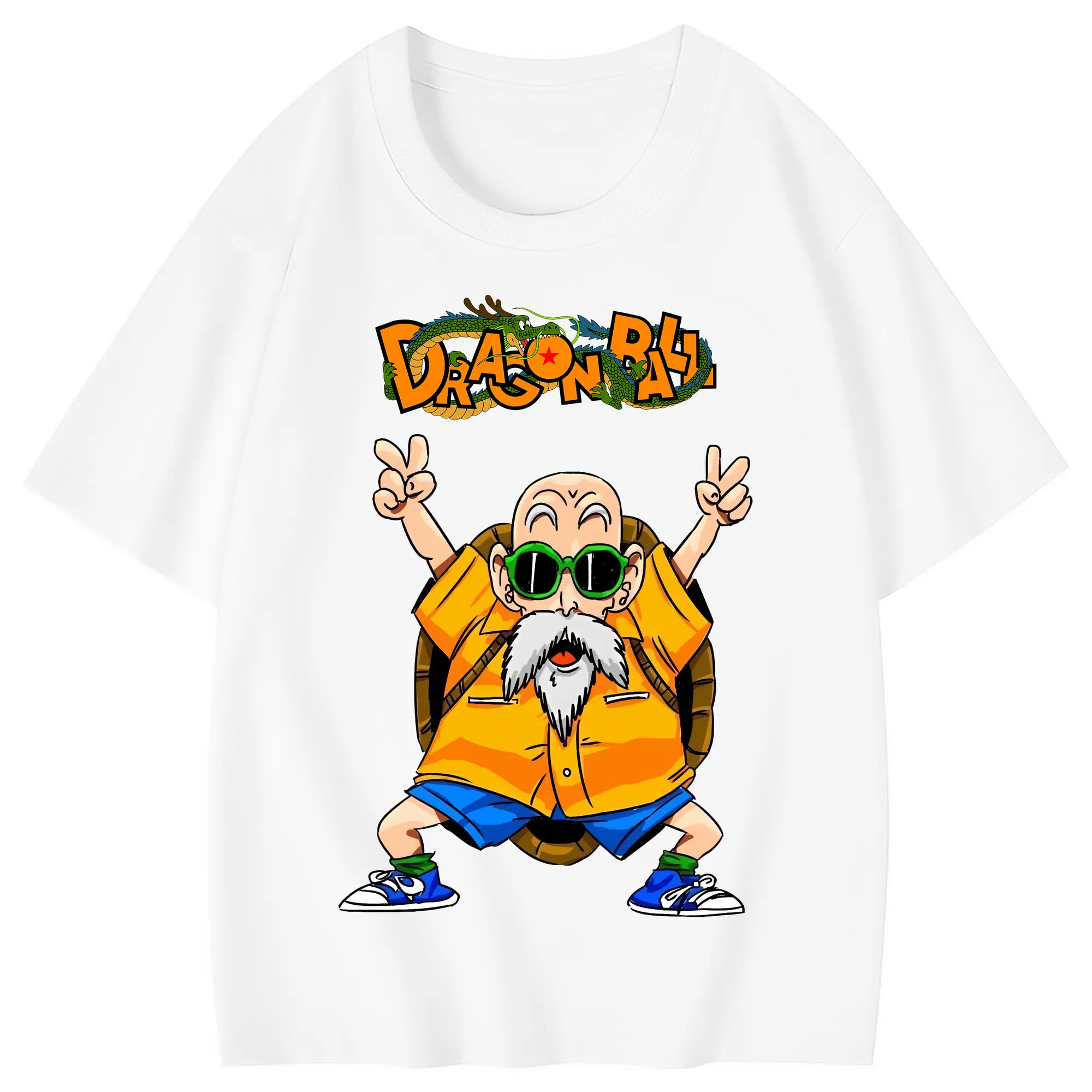 ドラゴンボール グッズ 亀仙人 - 綿100％ キッズTシャツ ・ フロントプリント ・ 快適 通気性 ・ スポーツ カジュアル 散歩用