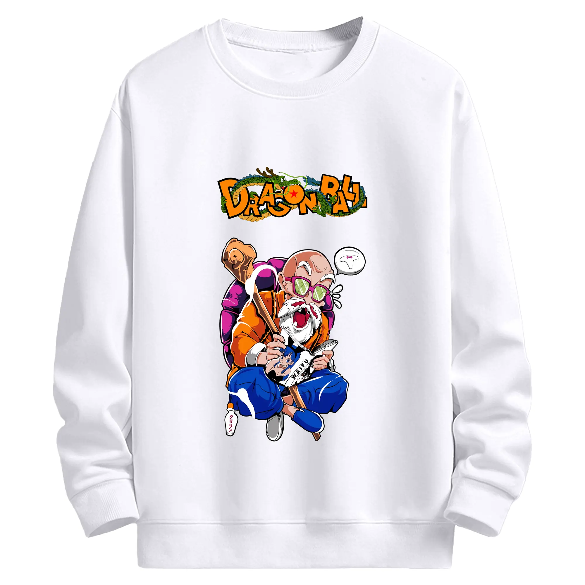 ドラゴンボール グッズ 亀仙人 - 高品質 クルーネック スウェット ・ コットン59％ ポリエステル41％ ・ ユニセックス 長袖 トレーナー ・ カジュアル デイリー スポーツ 散歩用