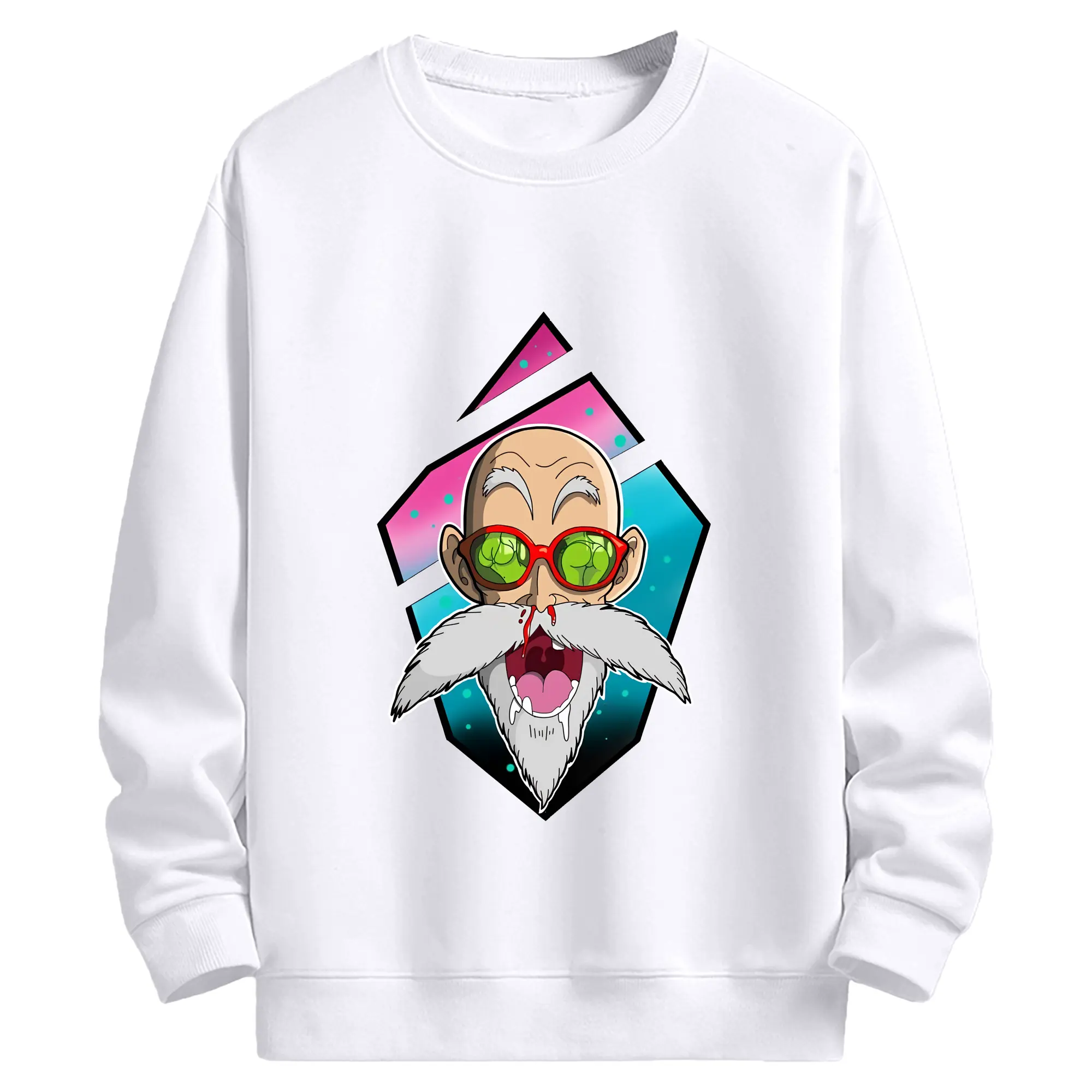 ドラゴンボール グッズ 亀仙人 - 高品質 クルーネック スウェット ・ コットン59％ ポリエステル41％ ・ ユニセックス 長袖 トレーナー ・ カジュアル デイリー スポーツ 散歩用