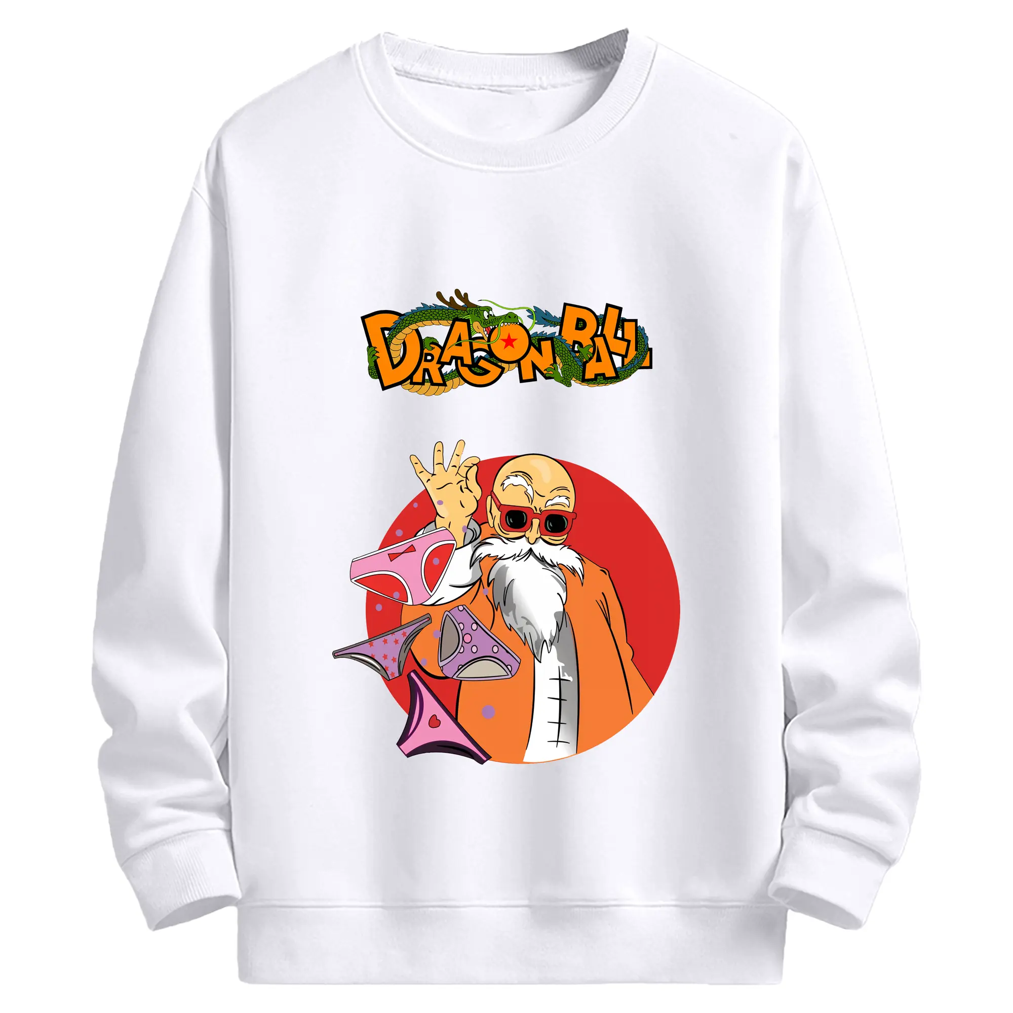 ドラゴンボール グッズ 亀仙人 - 高品質 クルーネック スウェット ・ コットン59％ ポリエステル41％ ・ ユニセックス 長袖 トレーナー ・ カジュアル デイリー スポーツ 散歩用