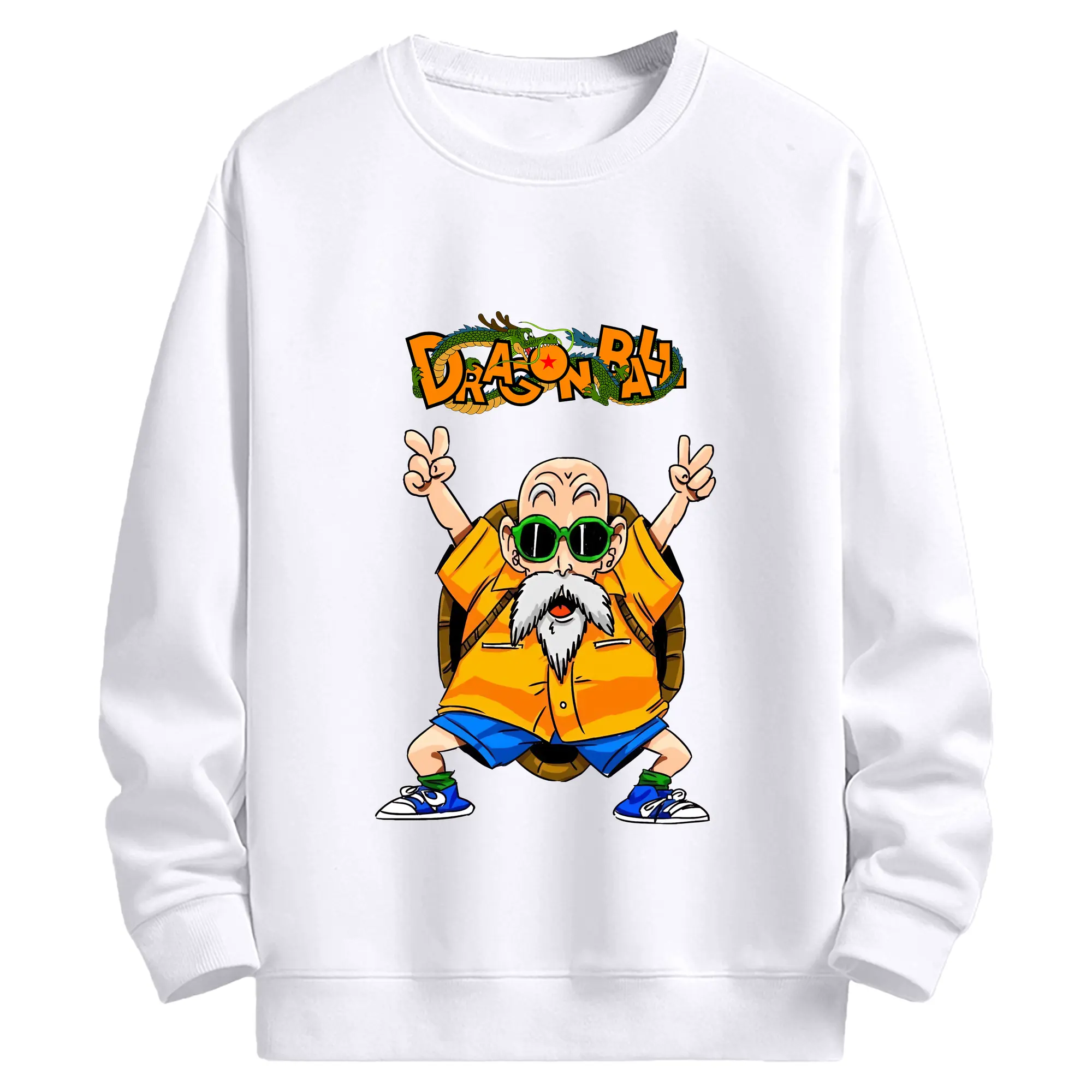 ドラゴンボール グッズ 亀仙人 - 高品質 クルーネック スウェット ・ コットン59％ ポリエステル41％ ・ ユニセックス 長袖 トレーナー ・ カジュアル デイリー スポーツ 散歩用