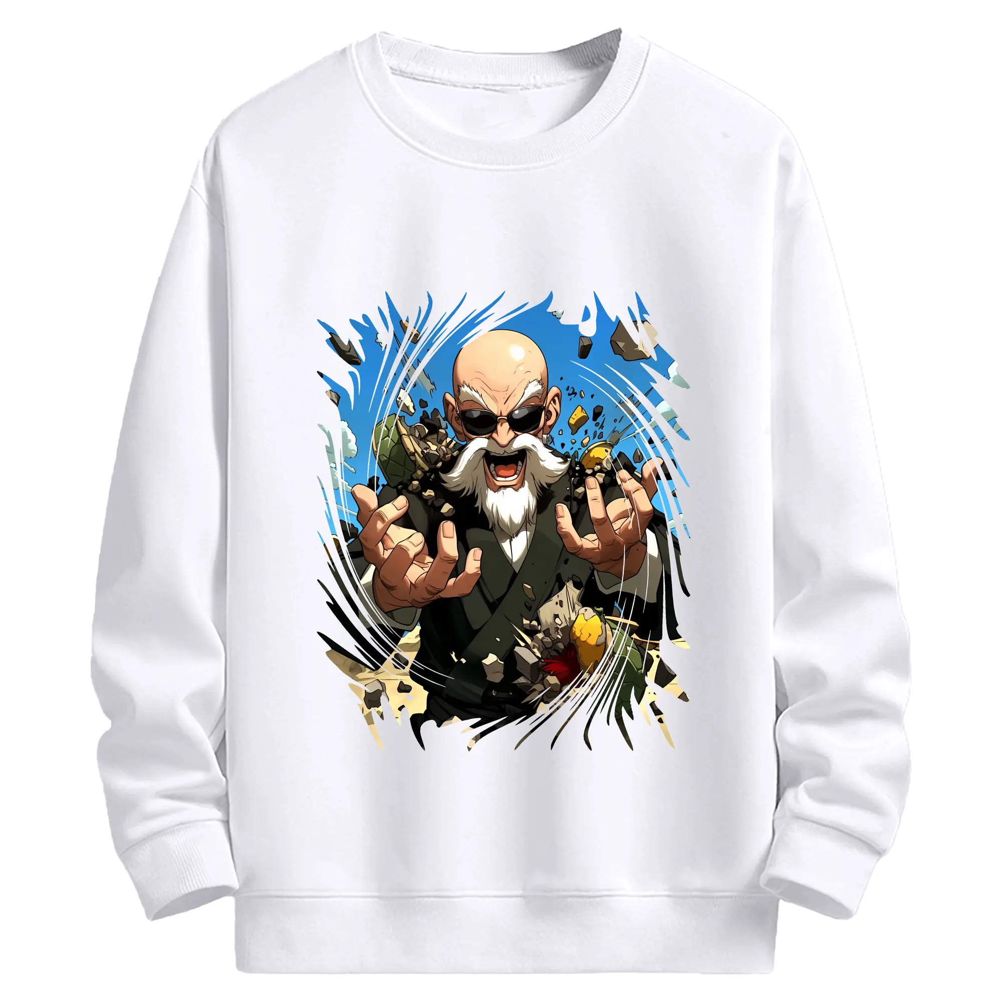 ドラゴンボール グッズ 亀仙人 - 高品質 クルーネック スウェット ・ コットン59％ ポリエステル41％ ・ ユニセックス 長袖 トレーナー ・ カジュアル デイリー スポーツ 散歩用