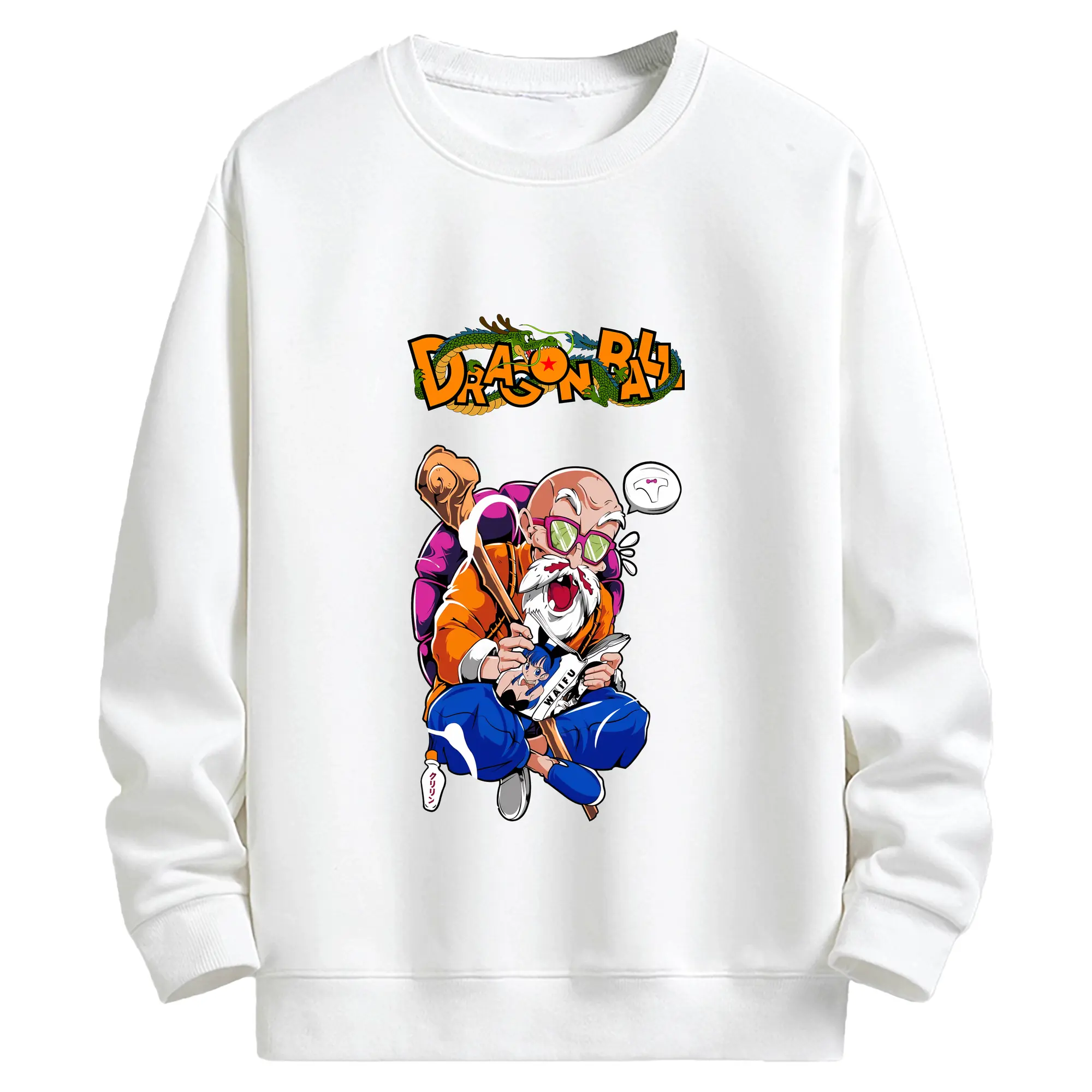 ドラゴンボール グッズ 亀仙人 - キッズ クルーネックスウェットシャツ ・ フロントプリント ・ 綿80％ ポリエステル20％ ・ 快適 通学 スポーツ 日常使い お散歩用