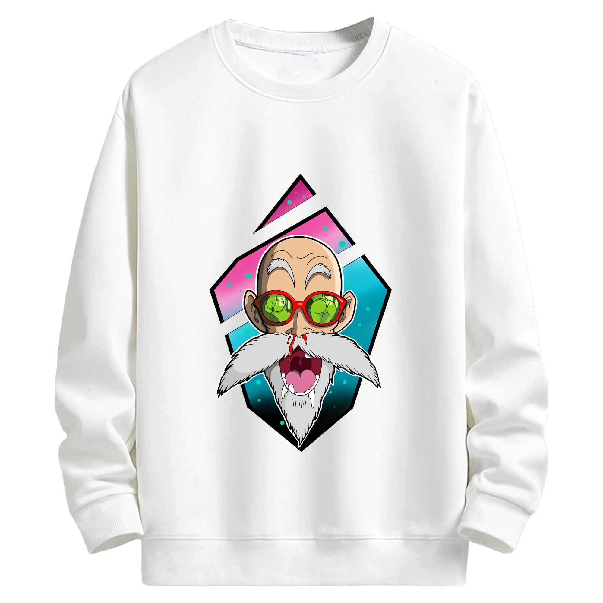 ドラゴンボール グッズ 亀仙人 - キッズ クルーネックスウェットシャツ ・ フロントプリント ・ 綿80％ ポリエステル20％ ・ 快適 通学 スポーツ 日常使い お散歩用