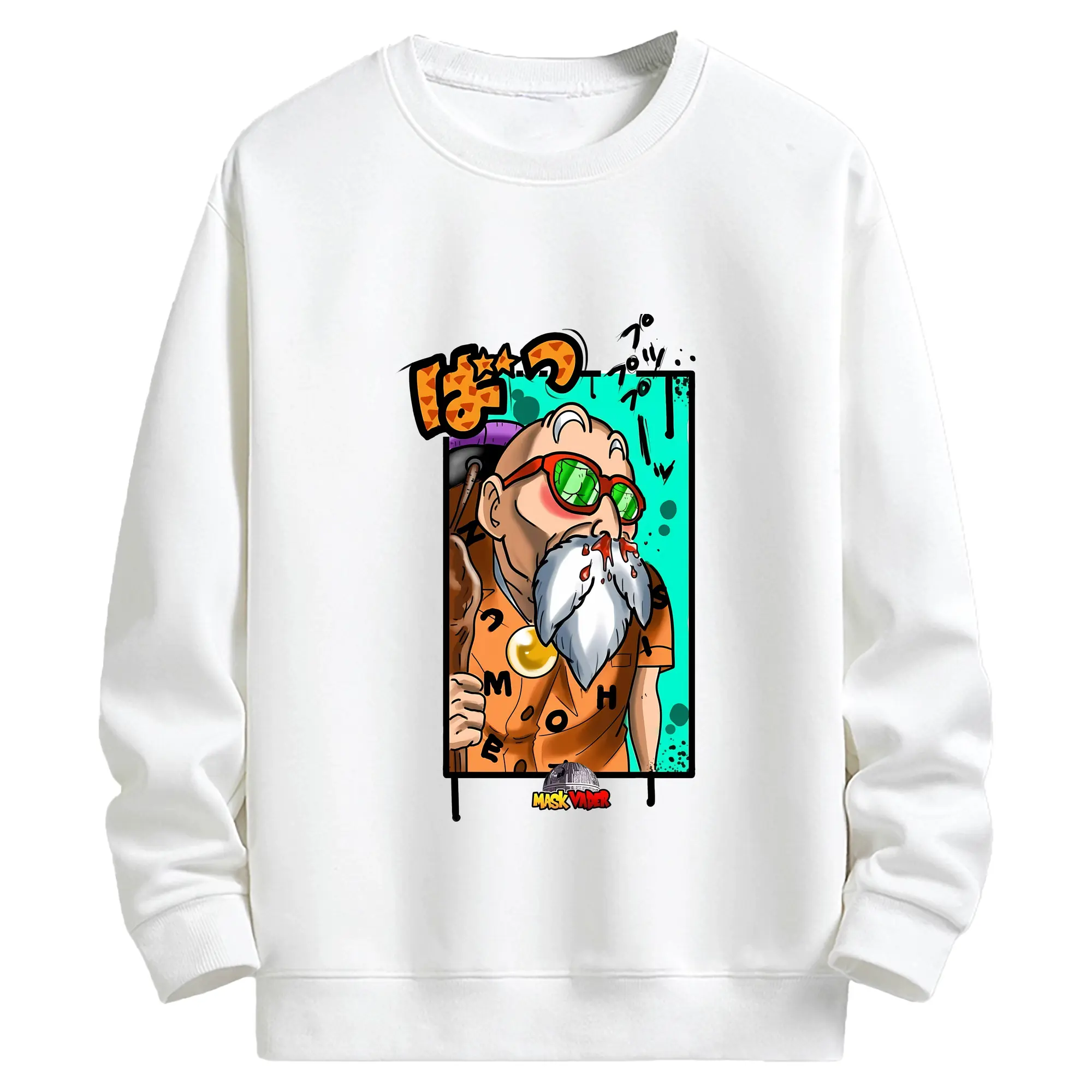 ドラゴンボール グッズ 亀仙人 - キッズ クルーネックスウェットシャツ ・ フロントプリント ・ 綿80％ ポリエステル20％ ・ 快適 通学 スポーツ 日常使い お散歩用