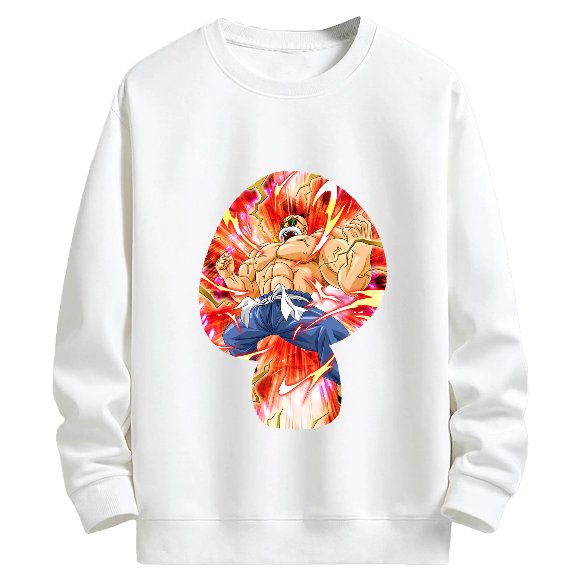 ドラゴンボール グッズ 亀仙人 - キッズ クルーネックスウェットシャツ ・ フロントプリント ・ 綿80％ ポリエステル20％ ・ 快適 通学 スポーツ 日常使い お散歩用