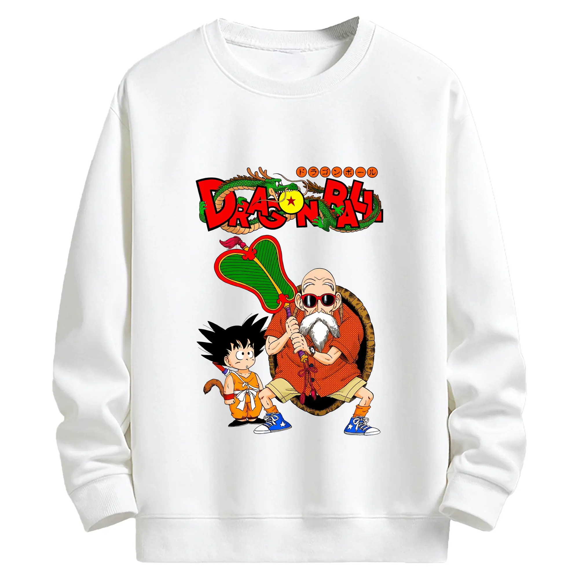 ドラゴンボール グッズ 亀仙人 - キッズ クルーネックスウェットシャツ ・ フロントプリント ・ 綿80％ ポリエステル20％ ・ 快適 通学 スポーツ 日常使い お散歩用