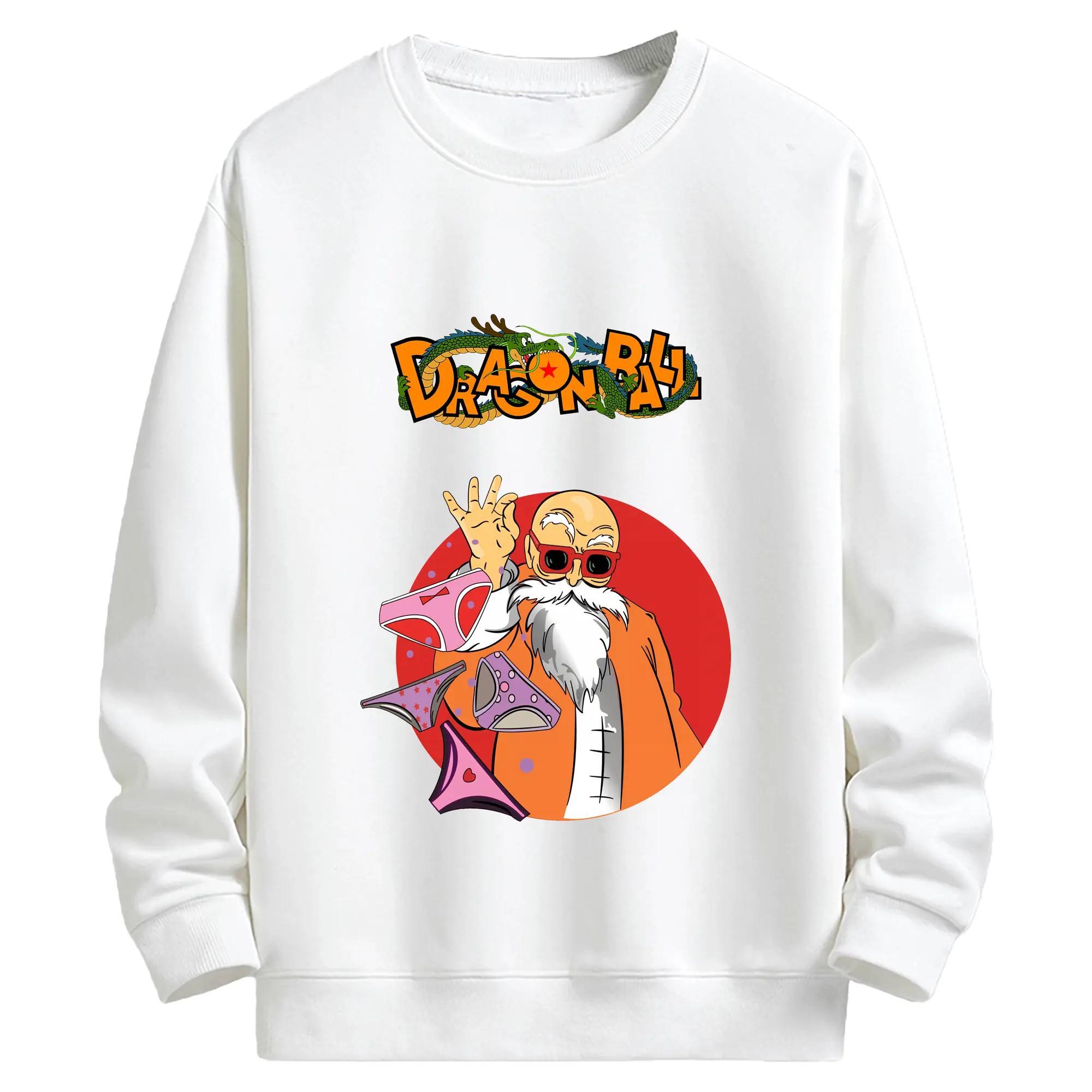 ドラゴンボール グッズ 亀仙人 - キッズ クルーネックスウェットシャツ ・ フロントプリント ・ 綿80％ ポリエステル20％ ・ 快適 通学 スポーツ 日常使い お散歩用