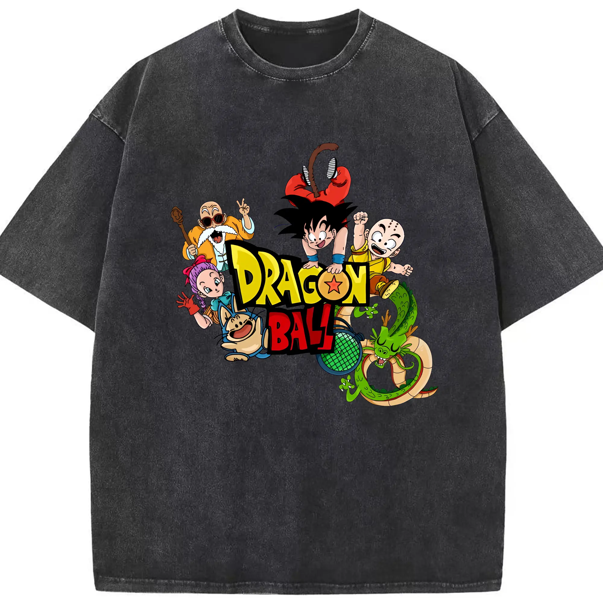 ドラゴンボール グッズ 亀仙人 - 綿100％ ヴィンテージ風 半袖Tシャツ ・ フロントプリント ・ 柔らか肌触り ・ 通気性 快適 ・ スポーツ カジュアル 外出用