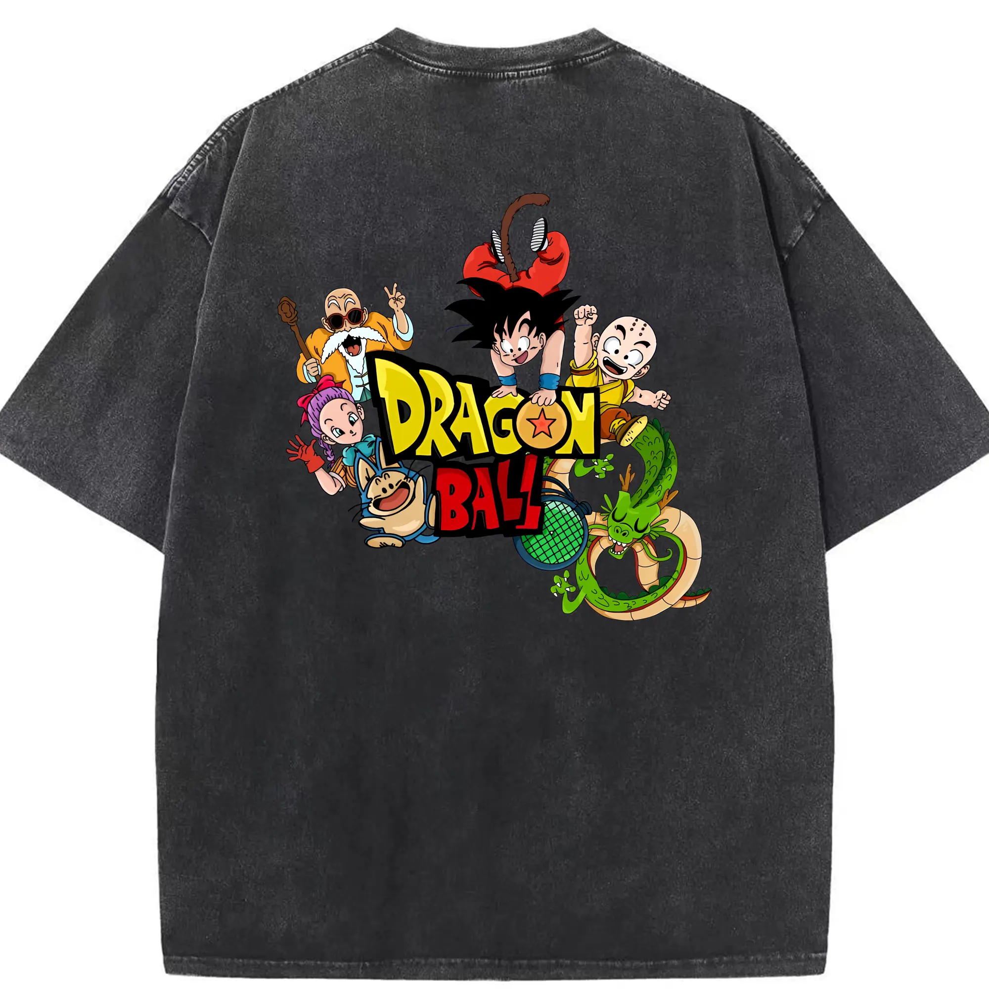 ドラゴンボール グッズ 亀仙人 - 綿100％ ヴィンテージ風 半袖Tシャツ ・ 背面プリント ・ 柔らか肌触り ・ 通気性 快適 ・ スポーツ カジュアル 外出用