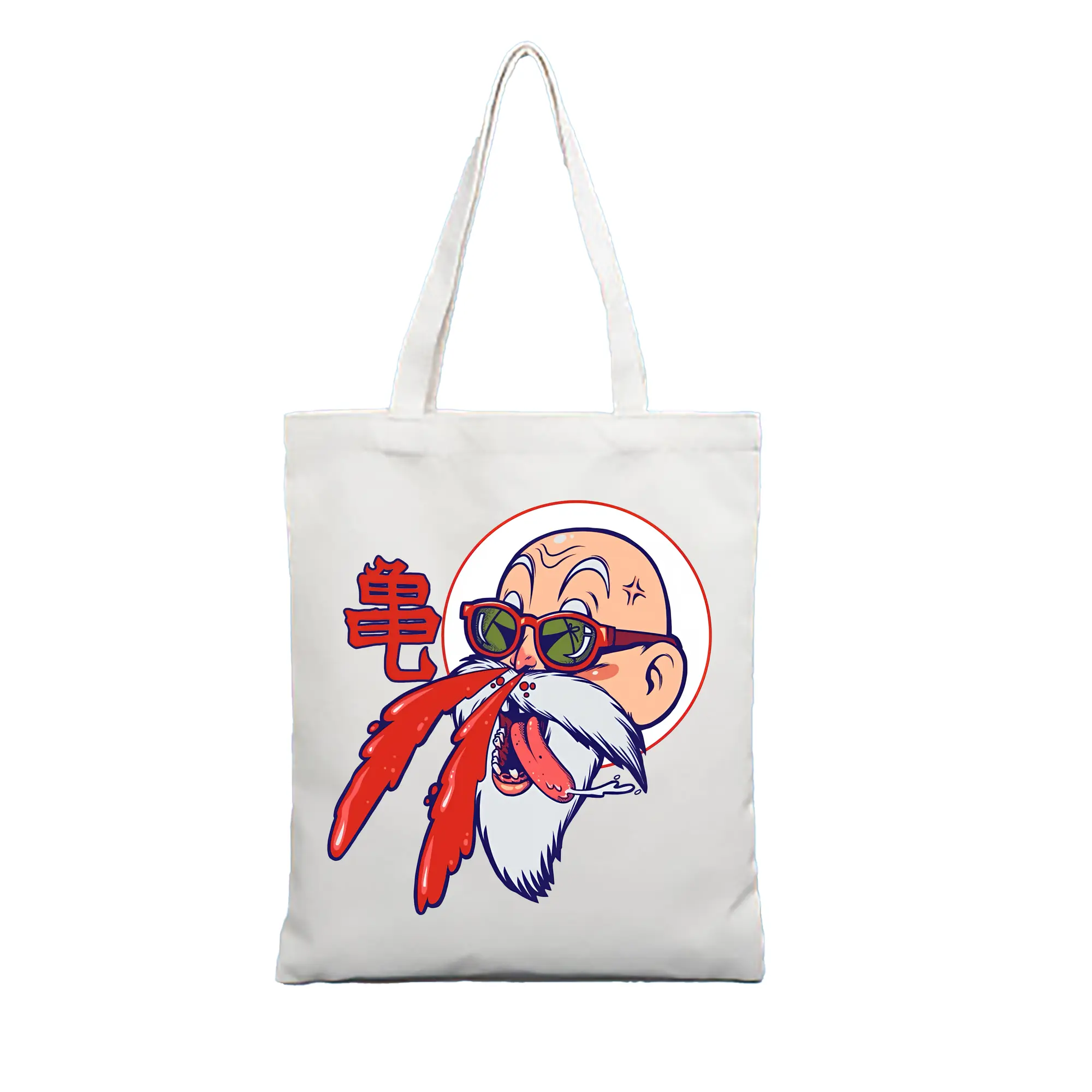 ドラゴンボール グッズ 亀仙人 - 縦型キャンバス手提げバッグ（トートバッグ） ・ キャンバス素材 ・ ショッピング用 ・ 軽量 丈夫 お手入れ簡単