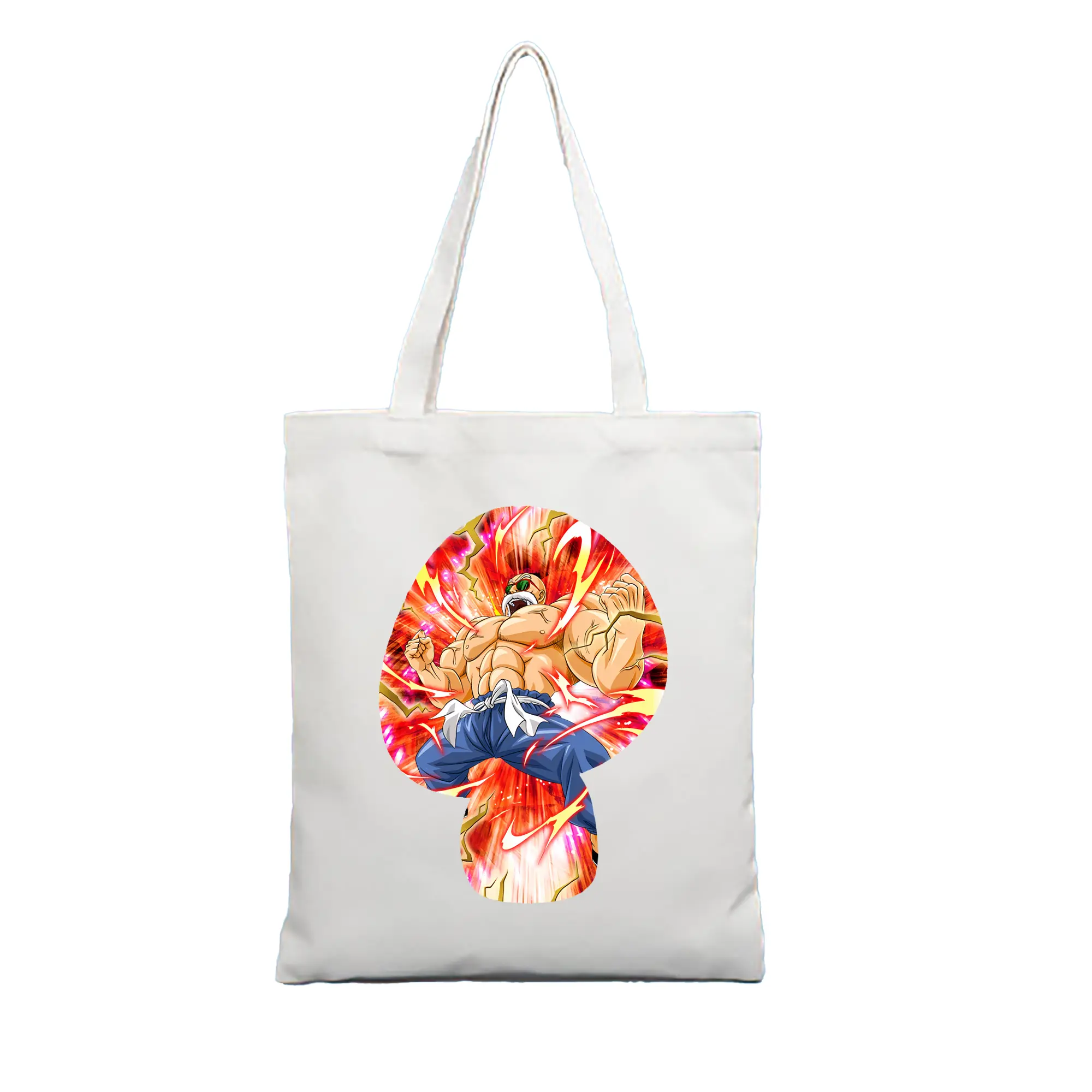 ドラゴンボール グッズ 亀仙人 - 縦型キャンバス手提げバッグ（トートバッグ） ・ キャンバス素材 ・ ショッピング用 ・ 軽量 丈夫 お手入れ簡単