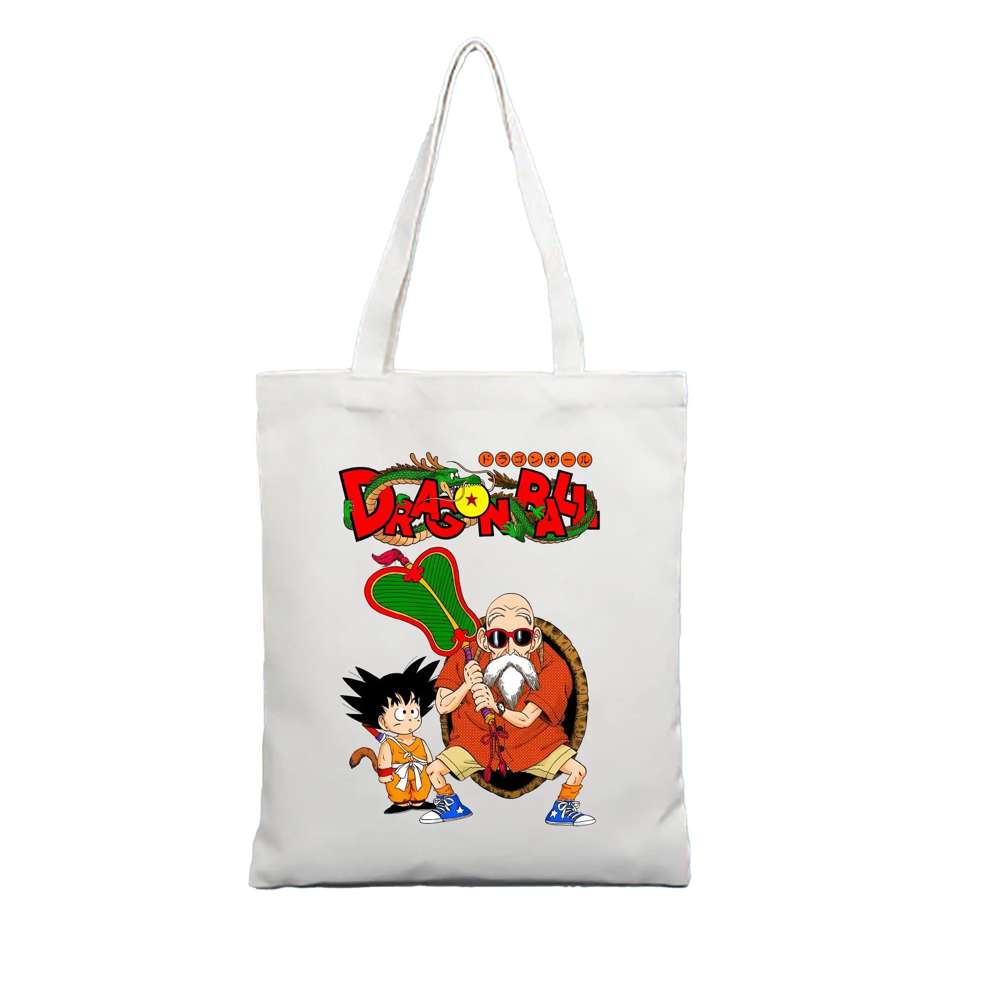 ドラゴンボール グッズ 亀仙人 - 縦型キャンバス手提げバッグ（トートバッグ） ・ キャンバス素材 ・ ショッピング用 ・ 軽量 丈夫 お手入れ簡単