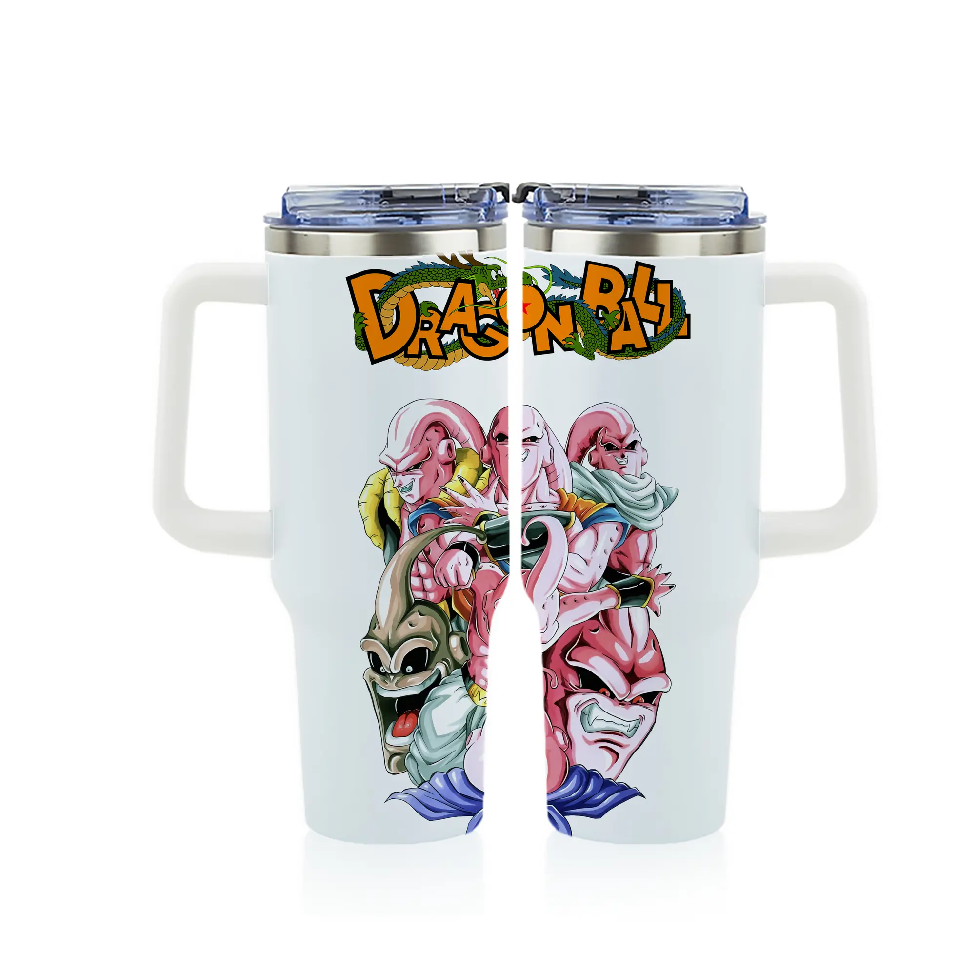 ドラゴンボール グッズ まじん ブウ - 1200mL フルプリント車用タンブラー ・ 304ステンレス 内側 ・ 201ステンレス 外側 ・ 保温 保冷 ・ 通勤 ドライブ アウトドア用