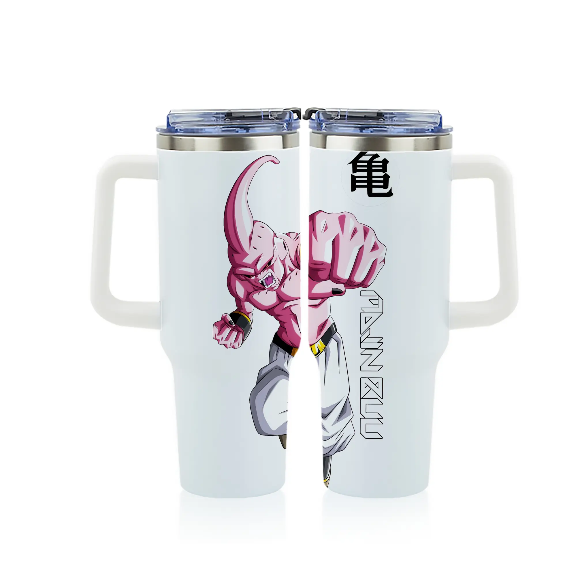 ドラゴンボール グッズ まじん ブウ - 1200mL フルプリント車用タンブラー ・ 304ステンレス 内側 ・ 201ステンレス 外側 ・ 保温 保冷 ・ 通勤 ドライブ アウトドア用