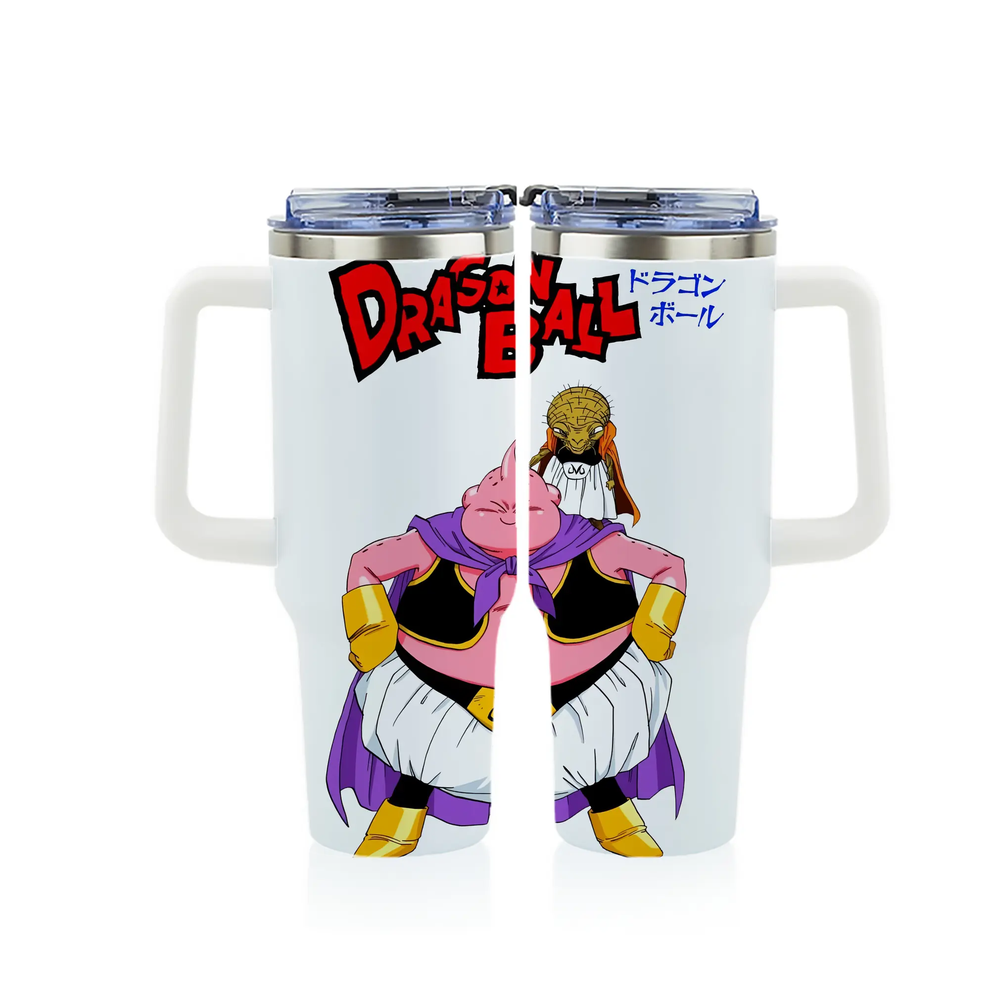 ドラゴンボール グッズ まじん ブウ - 1200mL フルプリント車用タンブラー ・ 304ステンレス 内側 ・ 201ステンレス 外側 ・ 保温 保冷 ・ 通勤 ドライブ アウトドア用