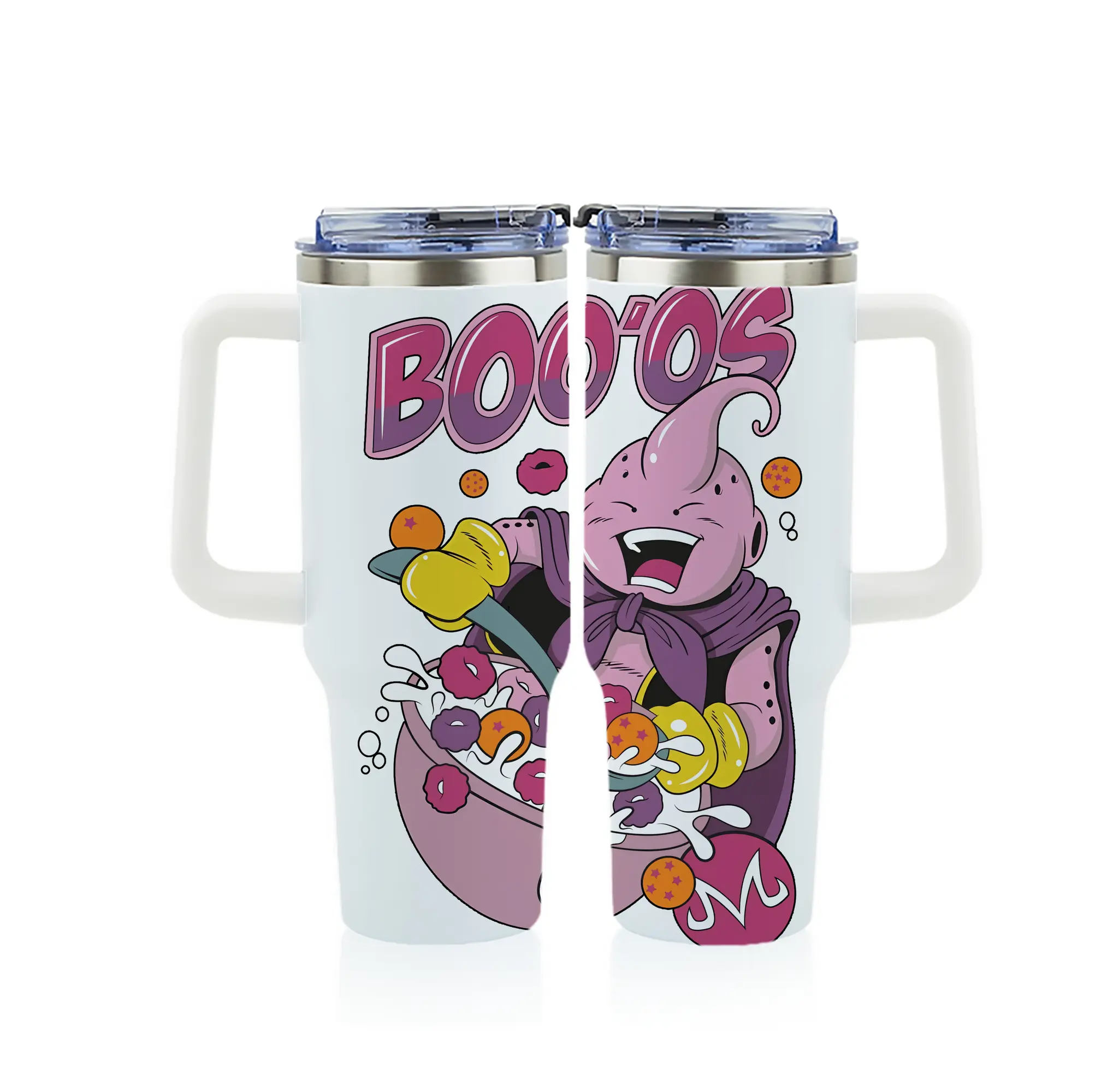 ドラゴンボール グッズ まじん ブウ - 1200mL フルプリント車用タンブラー ・ 304ステンレス 内側 ・ 201ステンレス 外側 ・ 保温 保冷 ・ 通勤 ドライブ アウトドア用