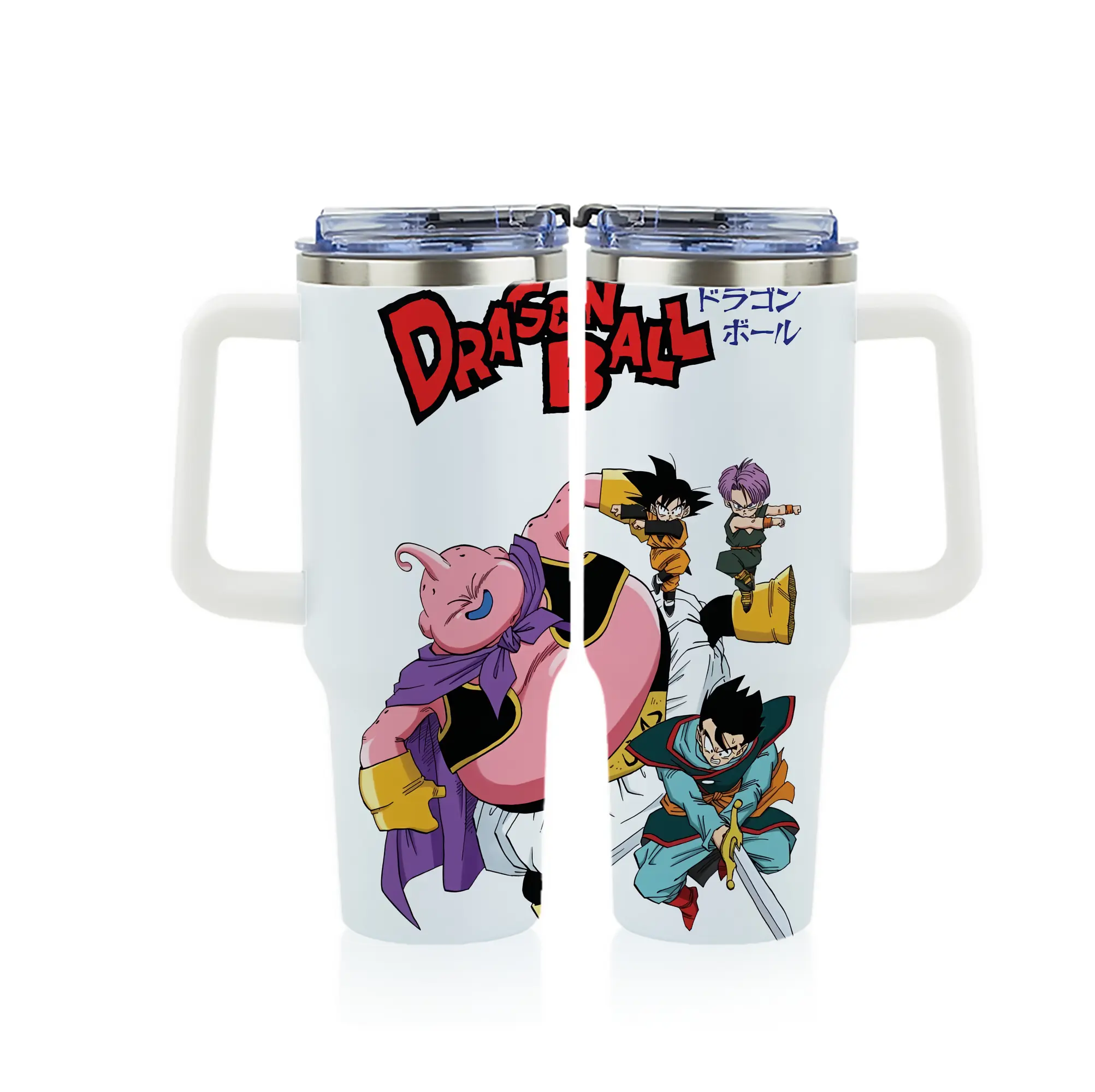 ドラゴンボール グッズ まじん ブウ - 1200mL フルプリント車用タンブラー ・ 304ステンレス 内側 ・ 201ステンレス 外側 ・ 保温 保冷 ・ 通勤 ドライブ アウトドア用