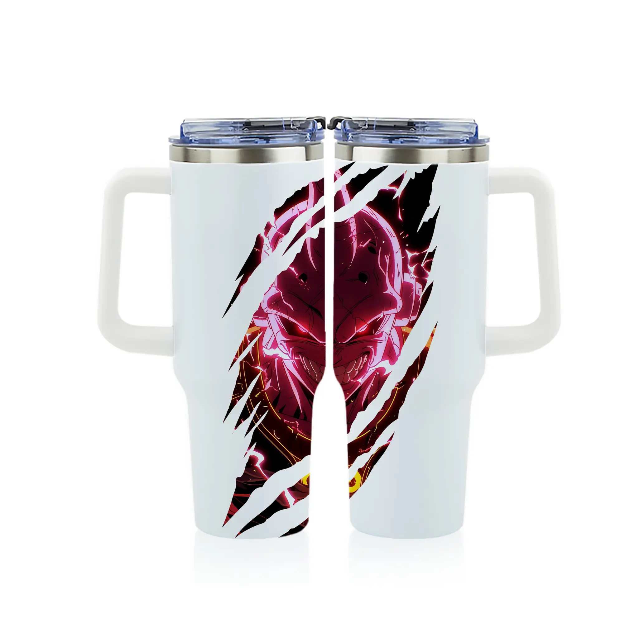 ドラゴンボール グッズ まじん ブウ - 1200mL フルプリント車用タンブラー ・ 304ステンレス 内側 ・ 201ステンレス 外側 ・ 保温 保冷 ・ 通勤 ドライブ アウトドア用