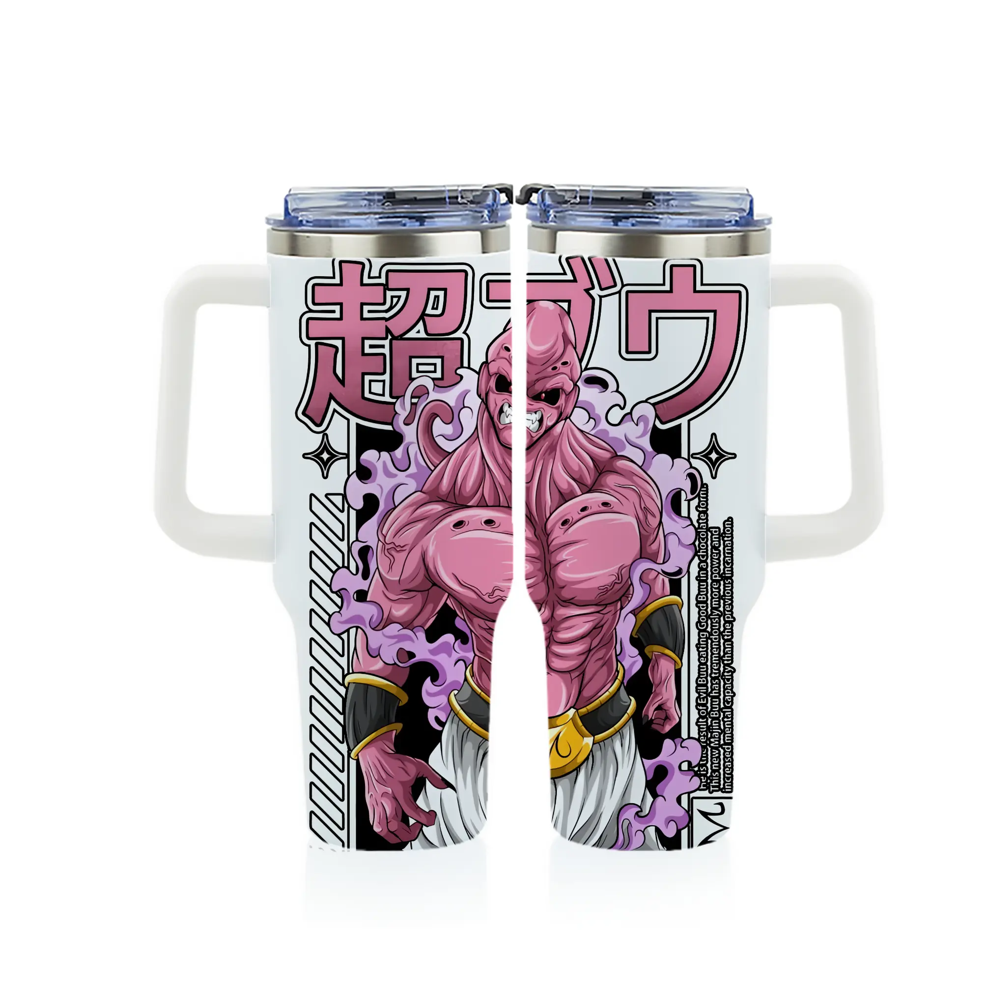 ドラゴンボール グッズ まじん ブウ - 1200mL フルプリント車用タンブラー ・ 304ステンレス 内側 ・ 201ステンレス 外側 ・ 保温 保冷 ・ 通勤 ドライブ アウトドア用