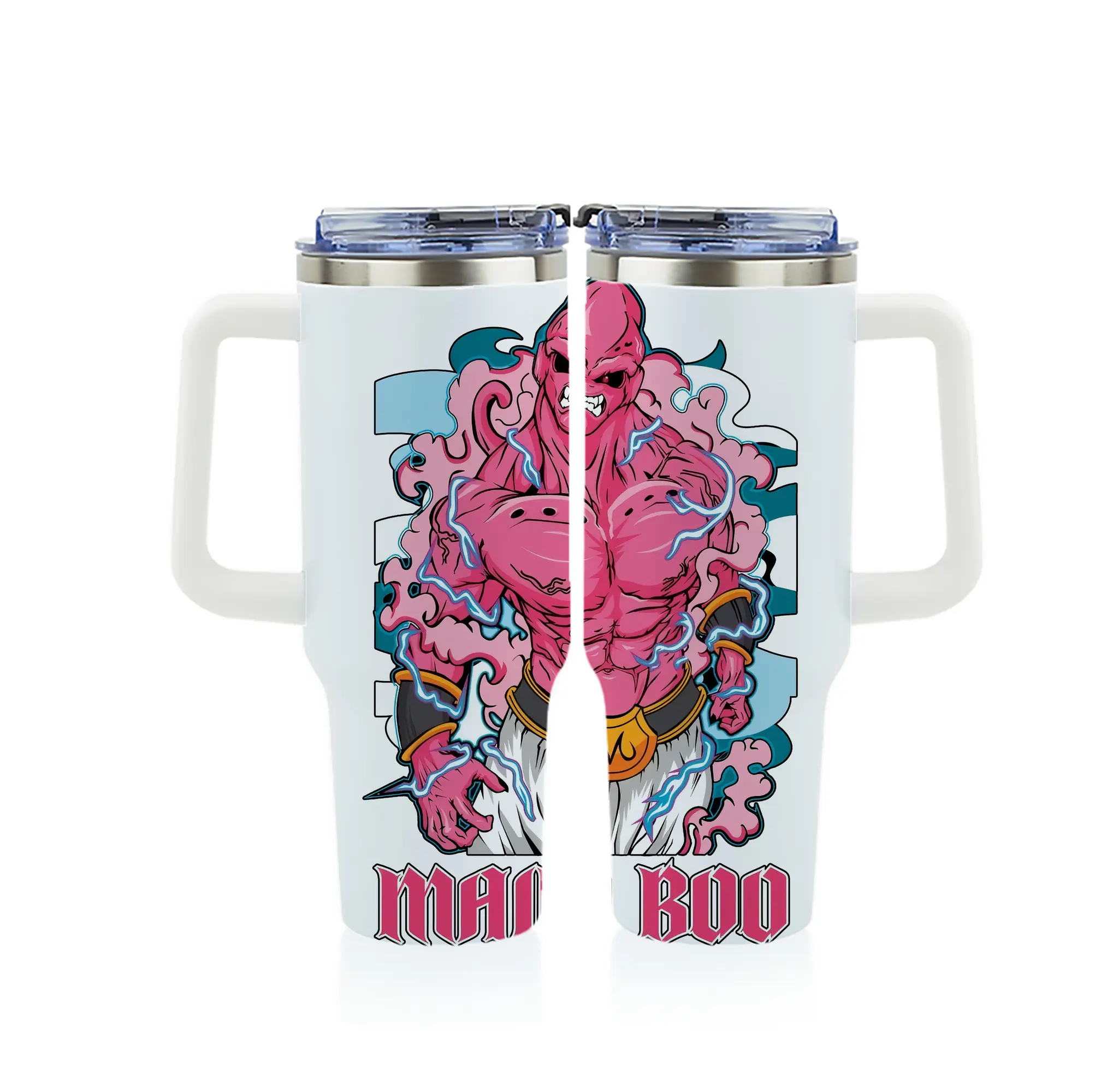 ドラゴンボール グッズ まじん ブウ - 1200mL フルプリント車用タンブラー ・ 304ステンレス 内側 ・ 201ステンレス 外側 ・ 保温 保冷 ・ 通勤 ドライブ アウトドア用