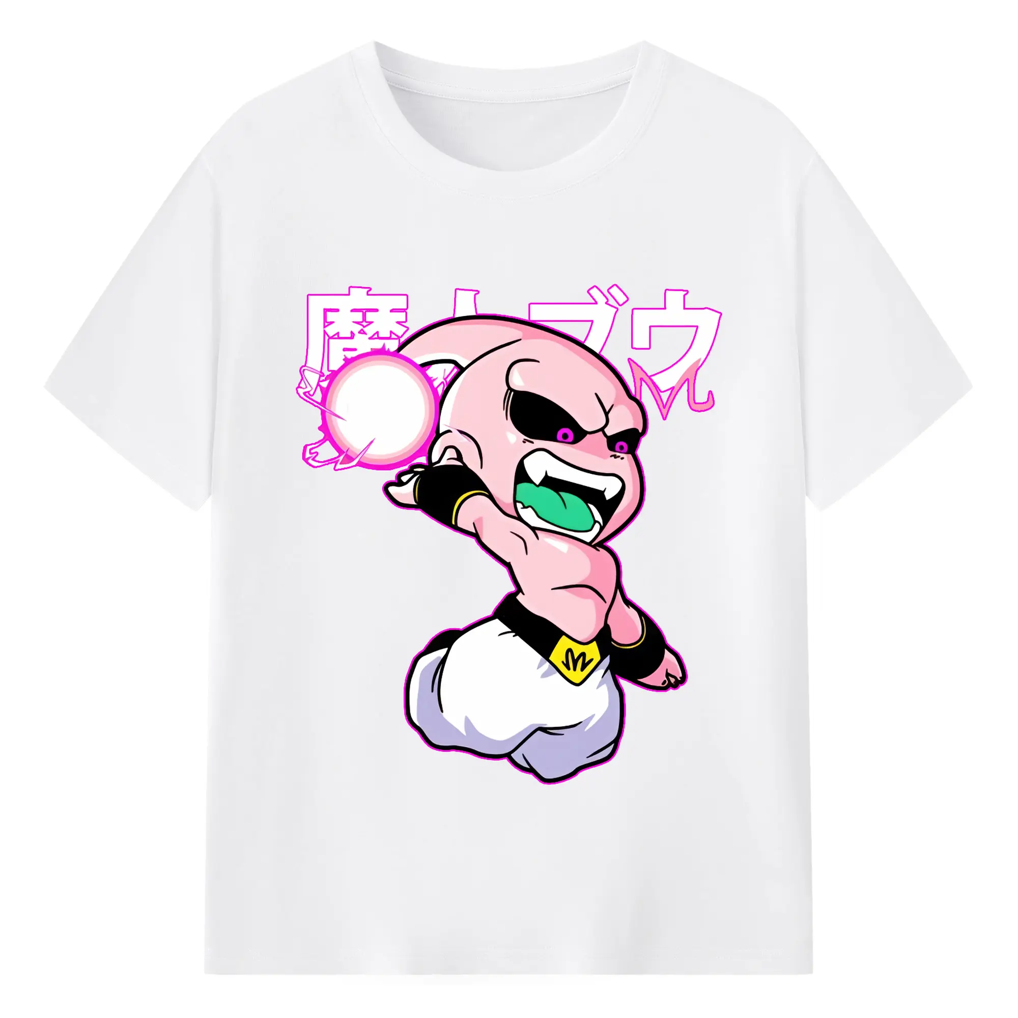 ドラゴンボール グッズ まじん ブウ - 綿100％ 半袖Tシャツ ・ フロントプリント ・ 快適 通気性 ・ 日常使い 散歩 スポーツ用