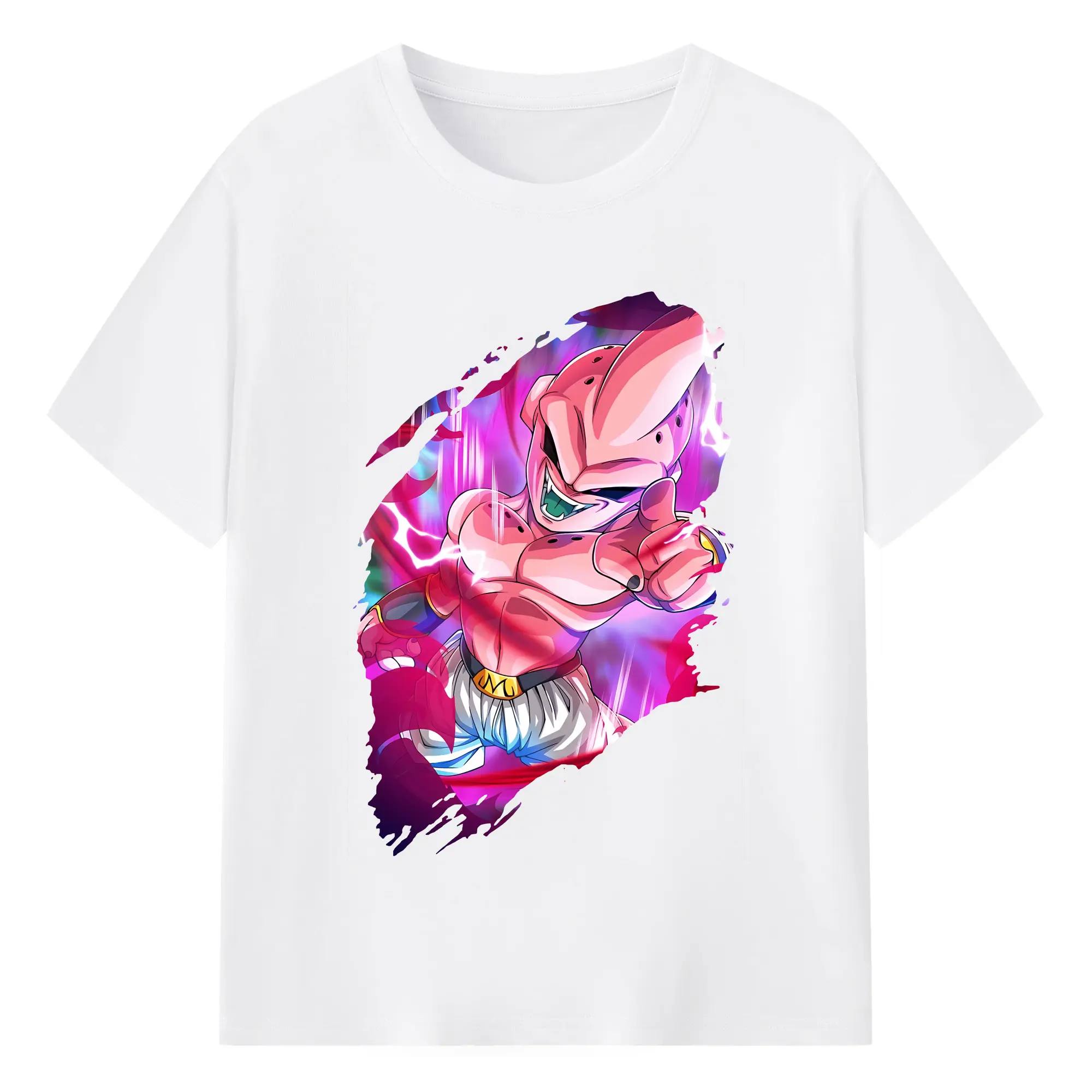 ドラゴンボール グッズ まじん ブウ - 綿100％ 半袖Tシャツ ・ フロントプリント ・ 快適 通気性 ・ 日常使い 散歩 スポーツ用