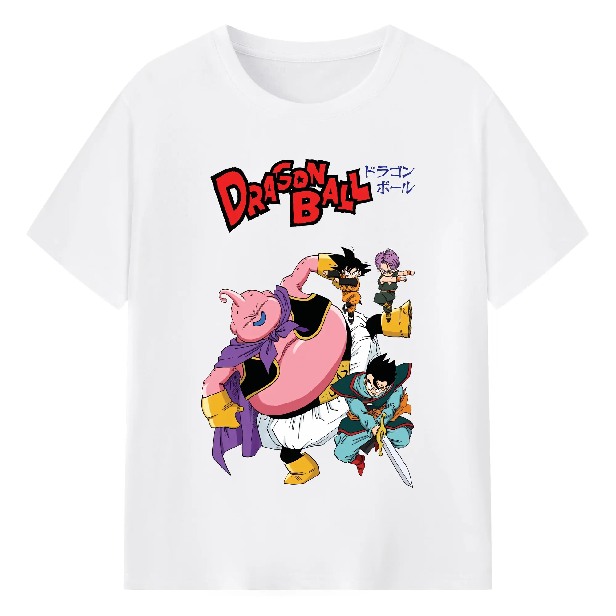 ドラゴンボール グッズ まじん ブウ - 綿100％ 半袖Tシャツ ・ フロントプリント ・ 快適 通気性 ・ 日常使い 散歩 スポーツ用