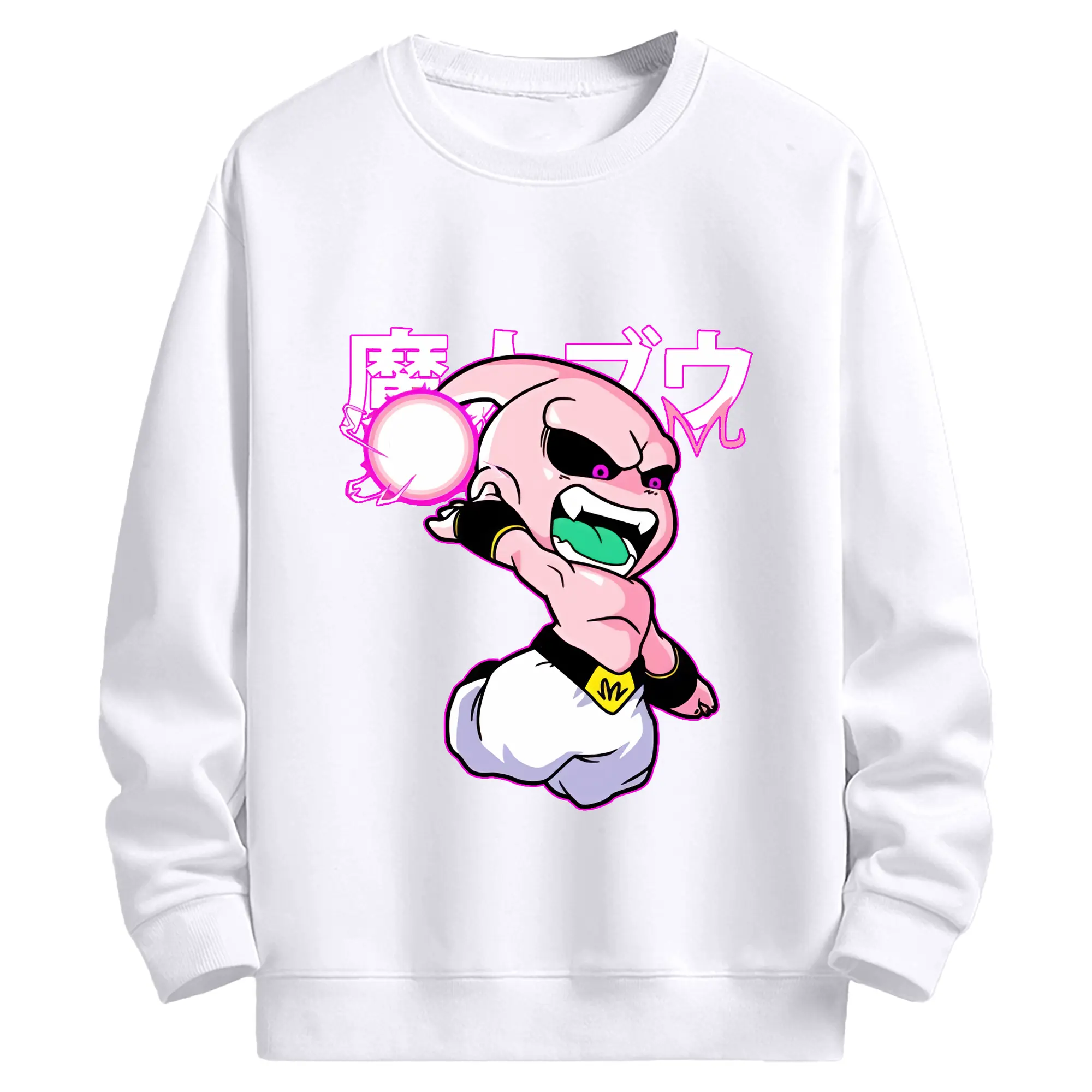 ドラゴンボール グッズ まじん ブウ - 高品質 クルーネック スウェット ・ コットン59％ ポリエステル41％ ・ ユニセックス 長袖 トレーナー ・ カジュアル デイリー スポーツ 散歩用