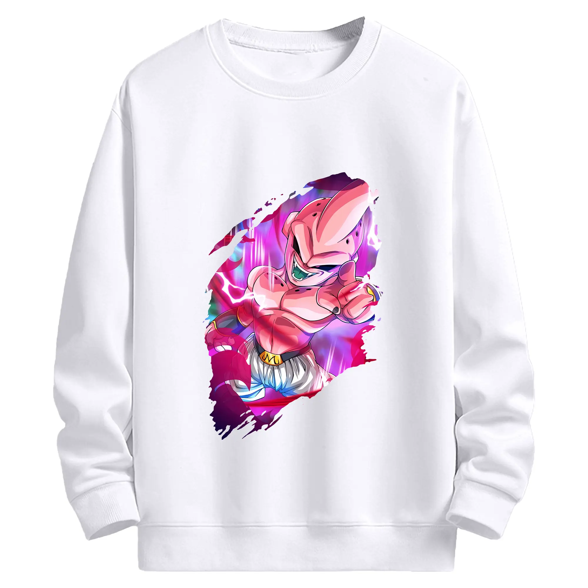 ドラゴンボール グッズ まじん ブウ - 高品質 クルーネック スウェット ・ コットン59％ ポリエステル41％ ・ ユニセックス 長袖 トレーナー ・ カジュアル デイリー スポーツ 散歩用