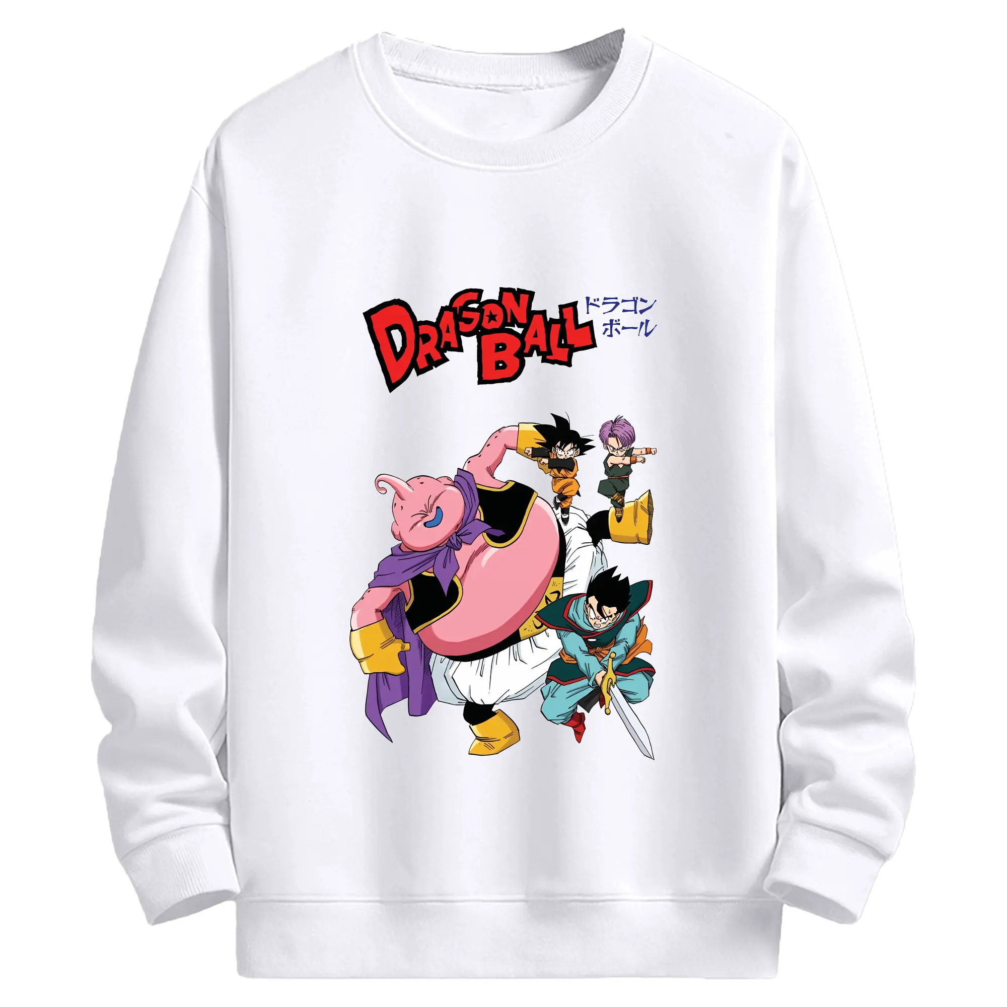 ドラゴンボール グッズ まじん ブウ - 高品質 クルーネック スウェット ・ コットン59％ ポリエステル41％ ・ ユニセックス 長袖 トレーナー ・ カジュアル デイリー スポーツ 散歩用