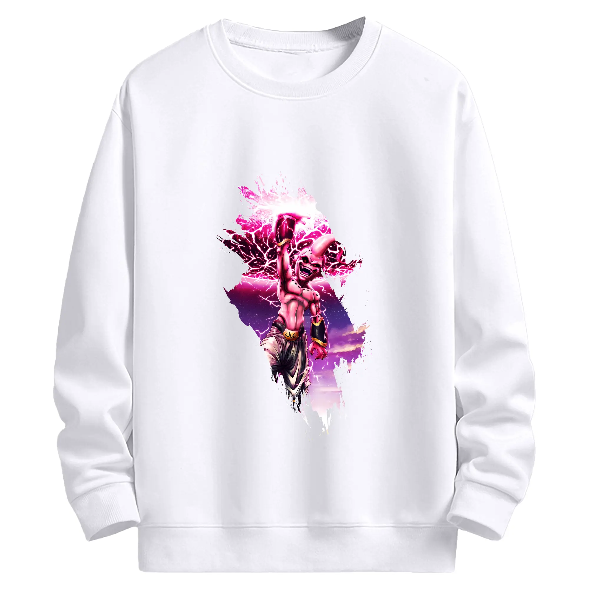 ドラゴンボール グッズ まじん ブウ - 高品質 クルーネック スウェット ・ コットン59％ ポリエステル41％ ・ ユニセックス 長袖 トレーナー ・ カジュアル デイリー スポーツ 散歩用