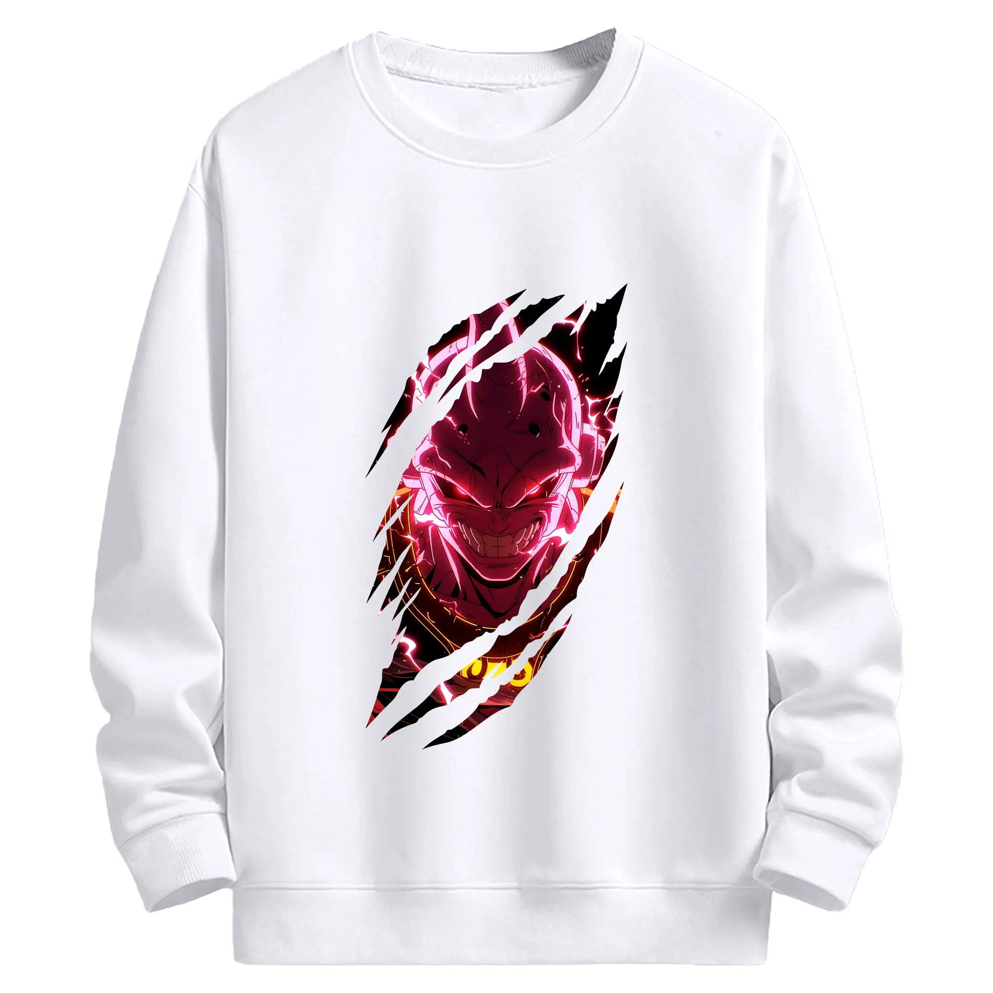 ドラゴンボール グッズ まじん ブウ - 高品質 クルーネック スウェット ・ コットン59％ ポリエステル41％ ・ ユニセックス 長袖 トレーナー ・ カジュアル デイリー スポーツ 散歩用